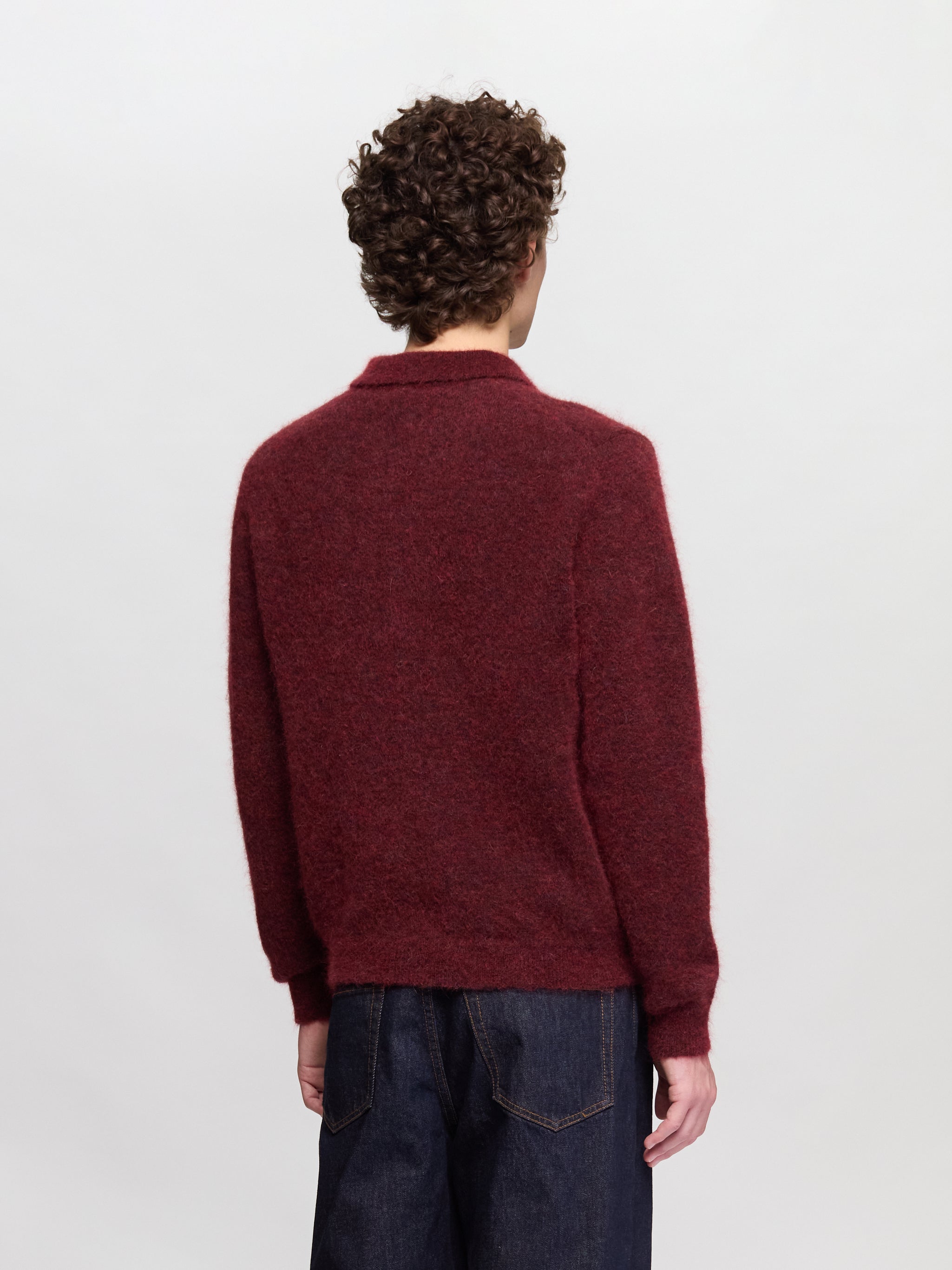 Mohair Polo in Burgundy