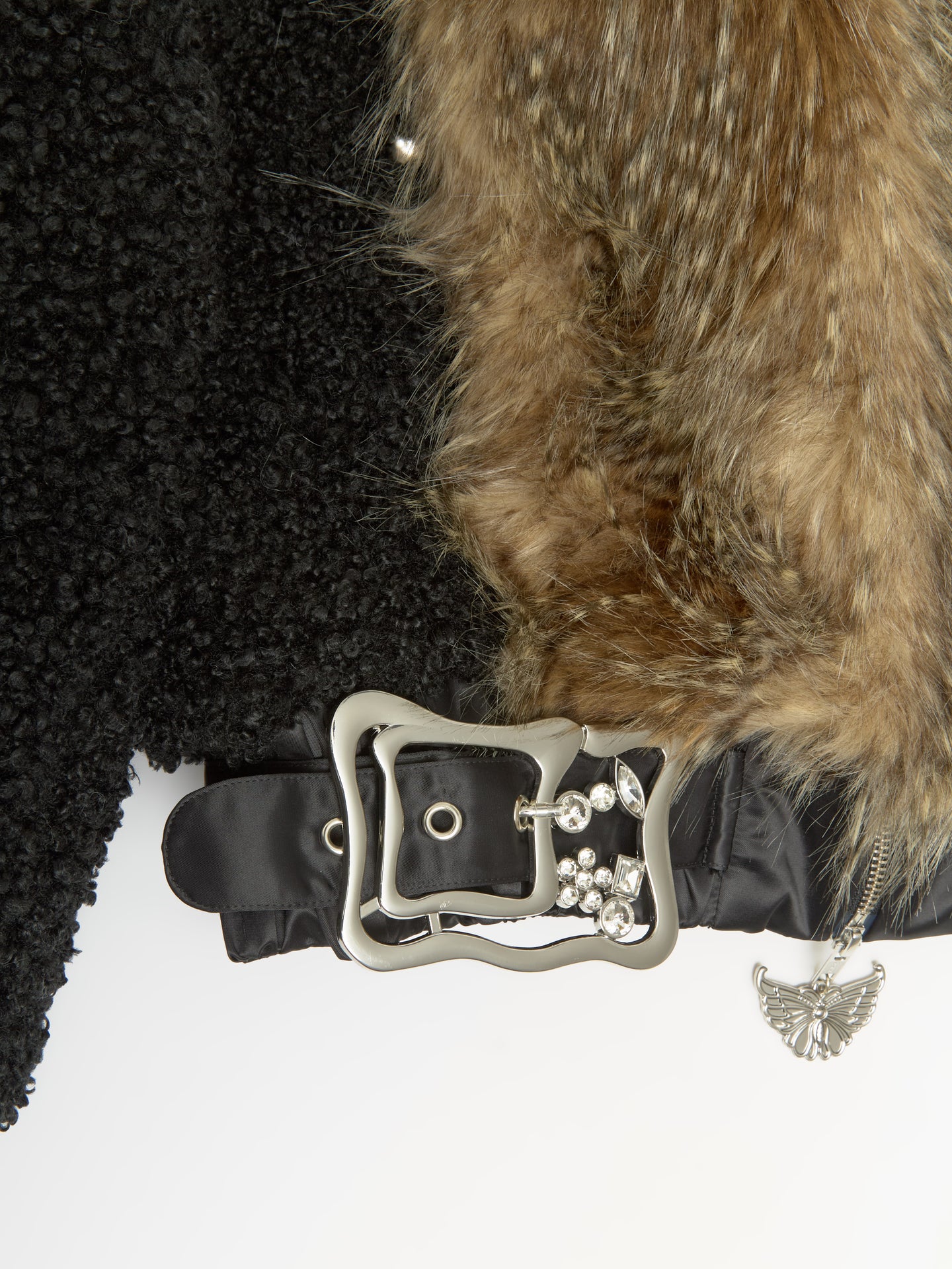 French Kiss Faux Fur Bomber Jacket in Brown