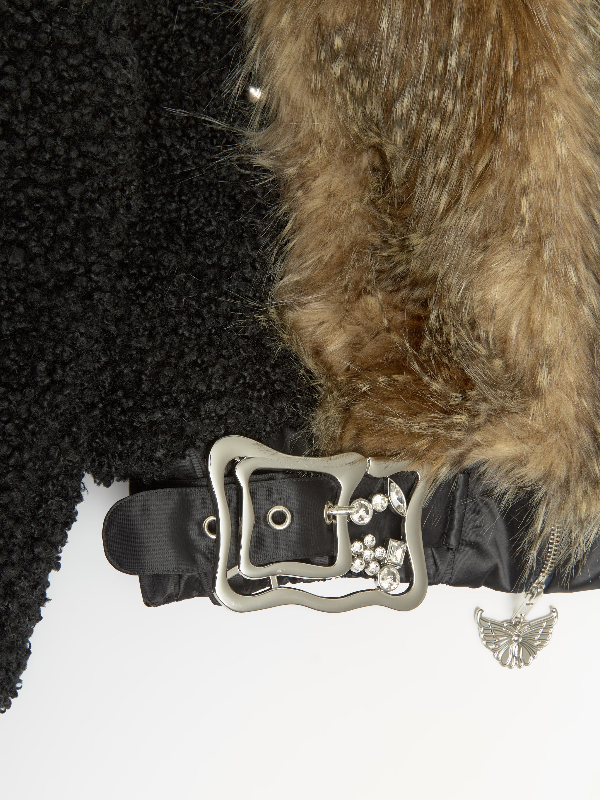 French Kiss Faux Fur Bomber Jacket in Brown