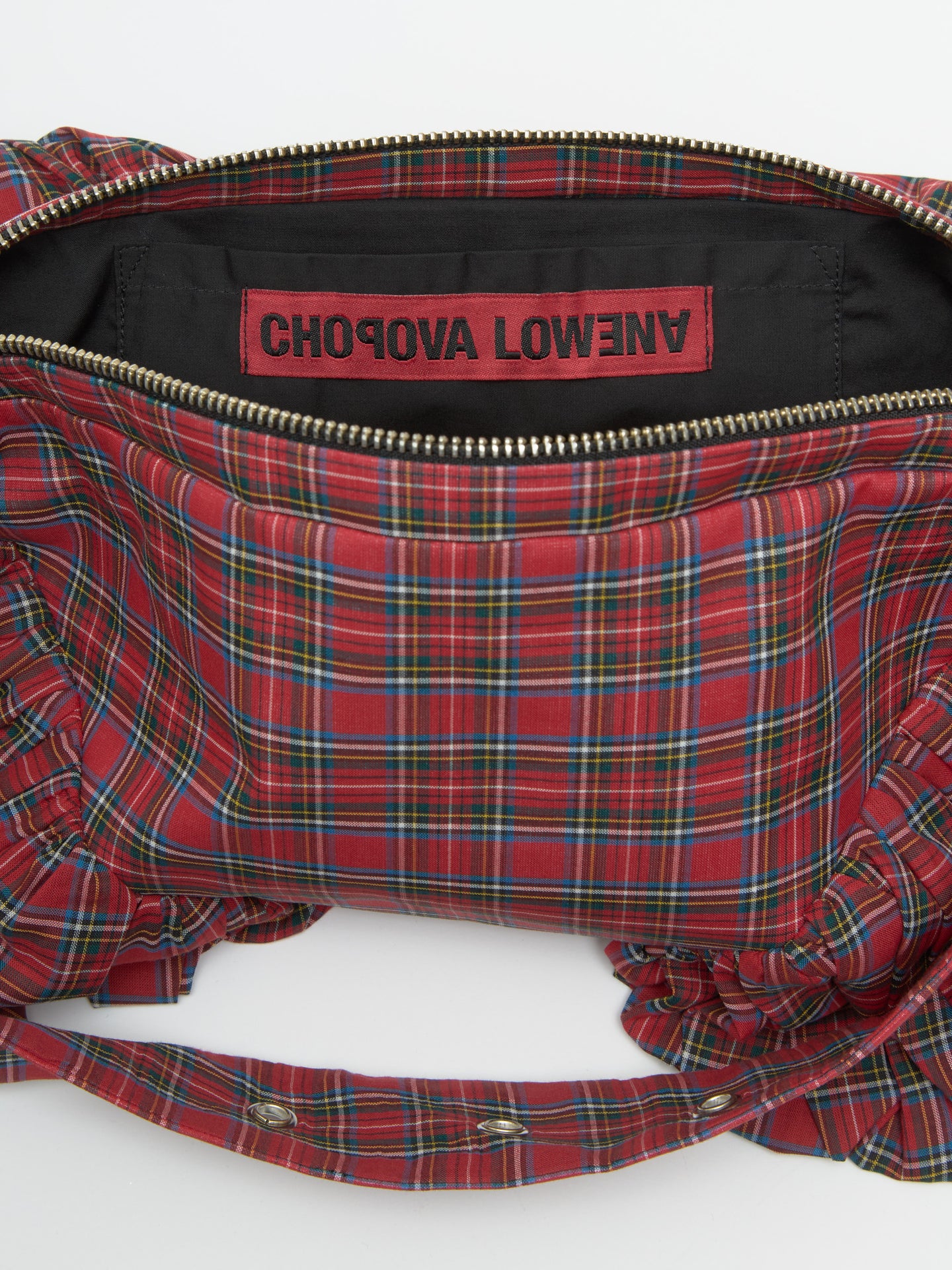 Camille Tartan Hand Bag in Red