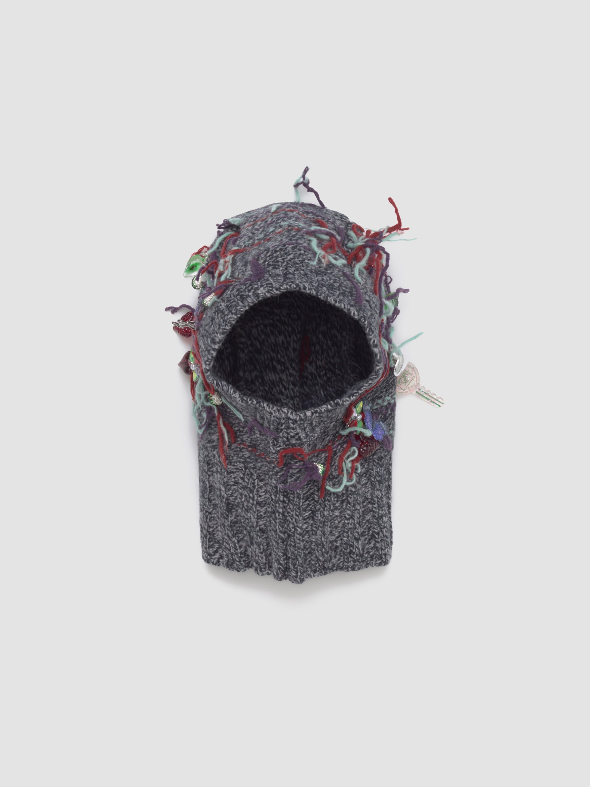 Melange Washed Up Knitted Balaclava in Multi