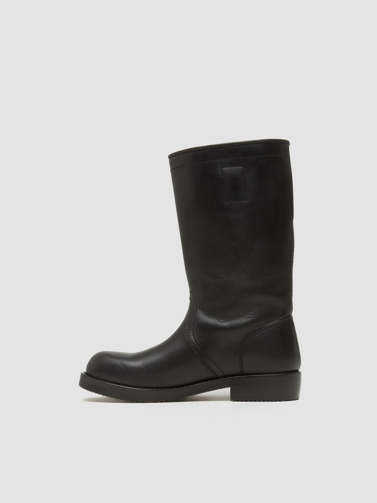Leather Biker Boots in Black