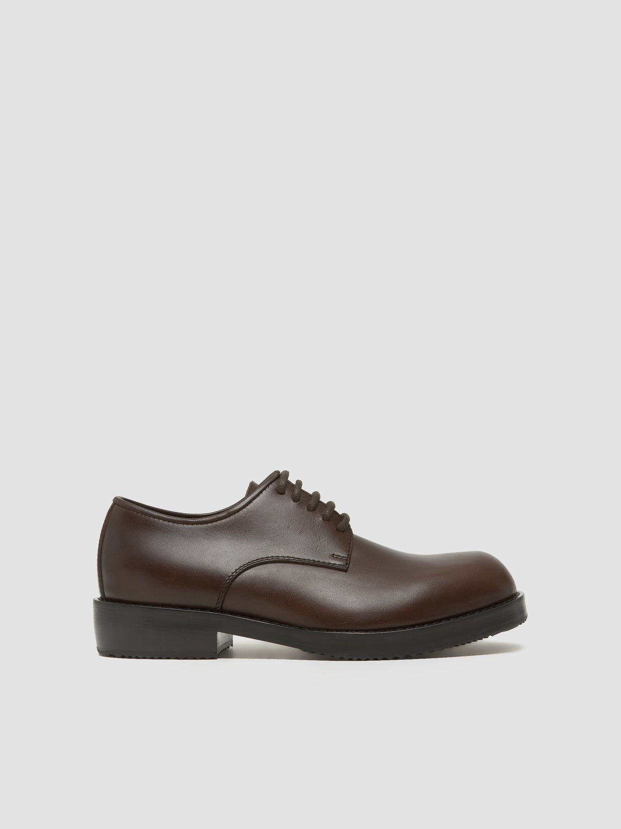 Leather Derby Shoes in Dark Brown