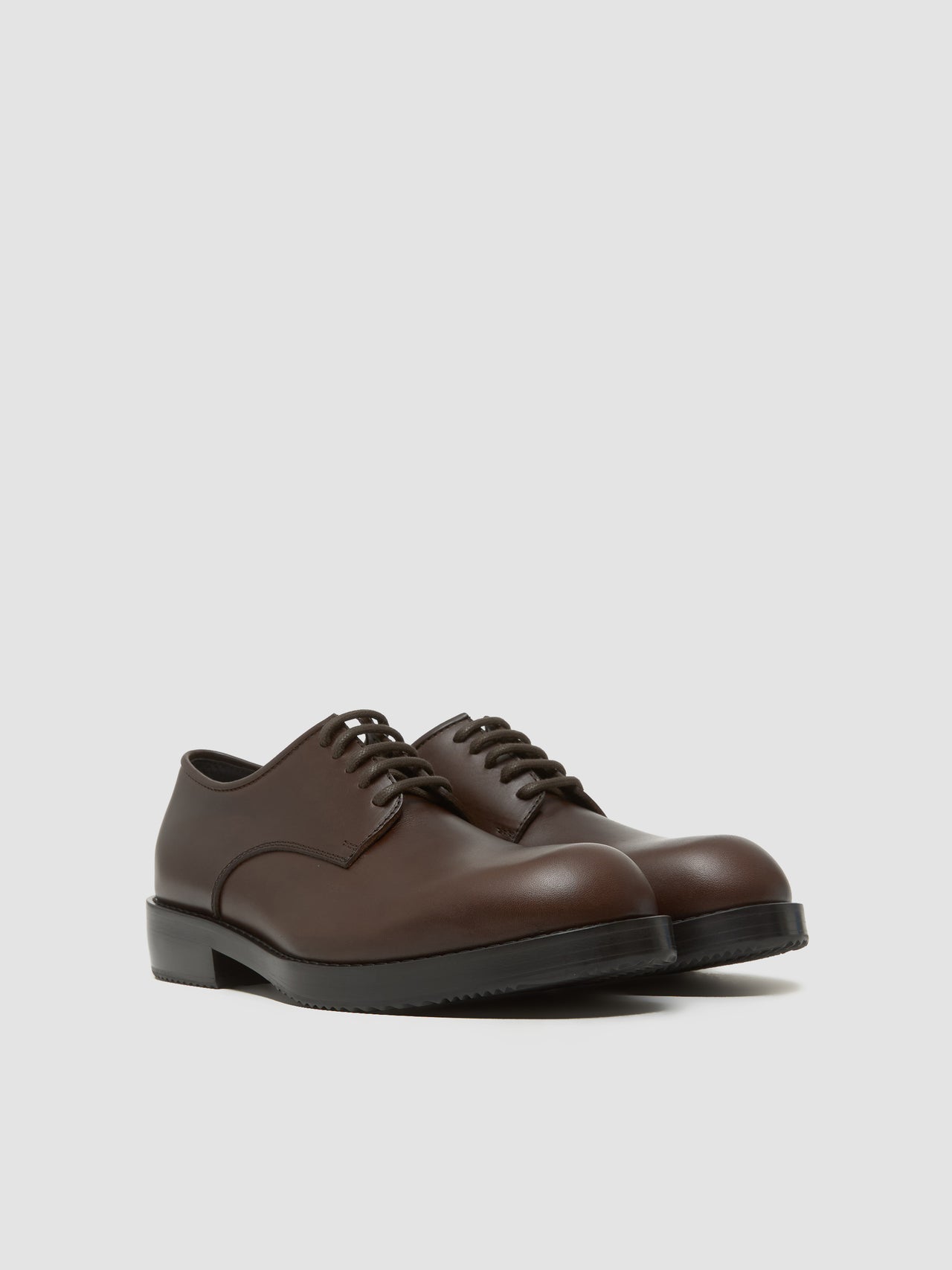 Leather Derby Shoes in Dark Brown
