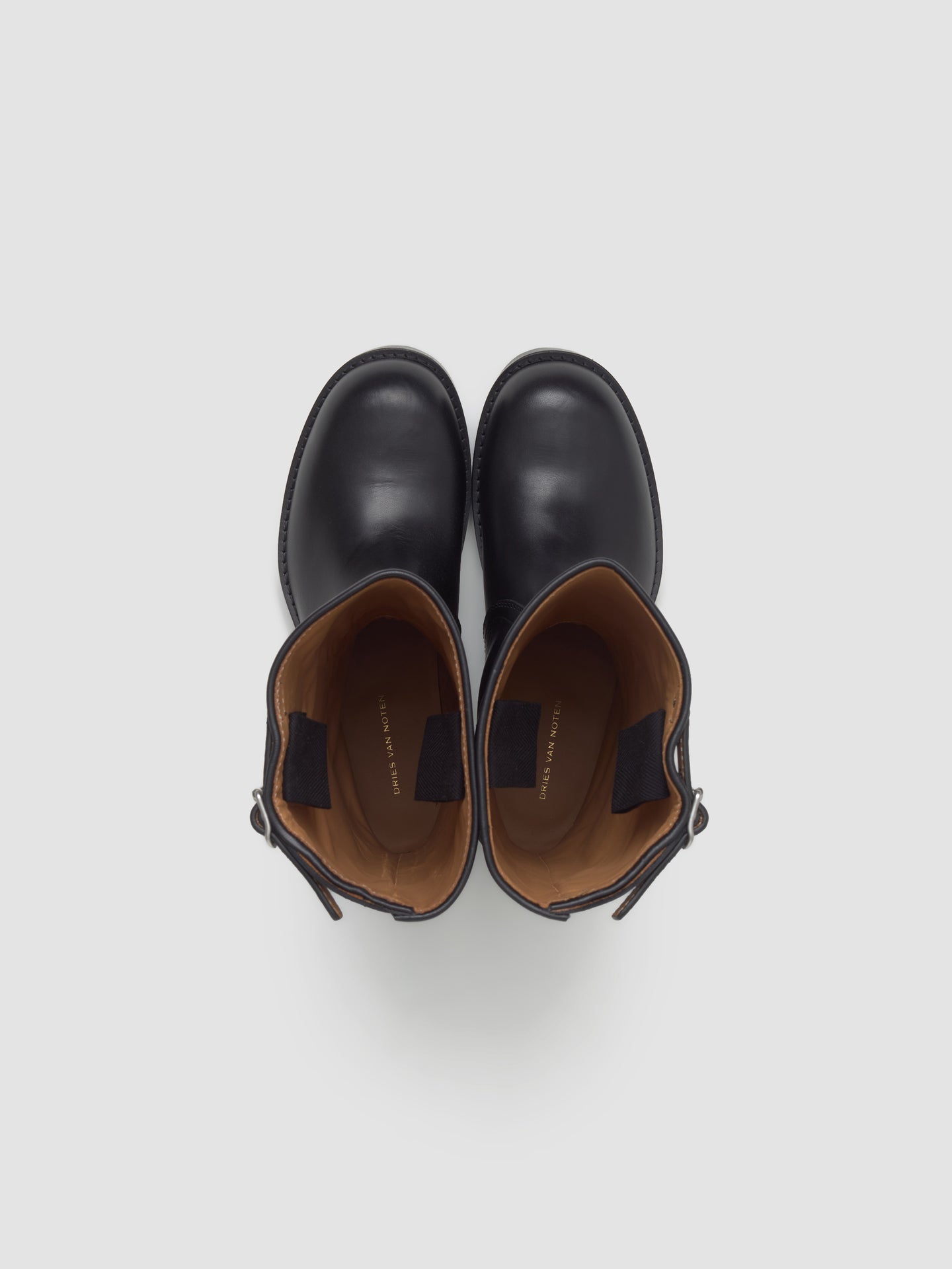 Leather Biker Boots in Black