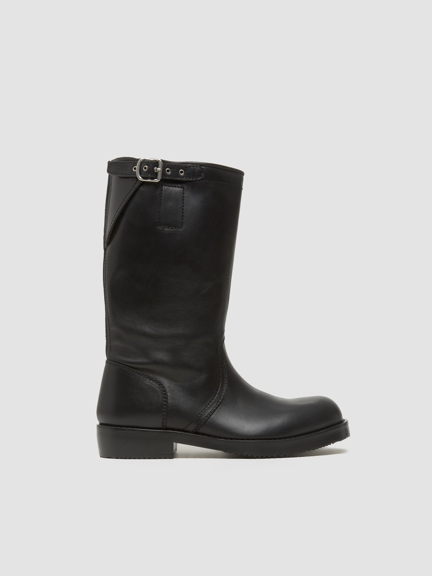 Leather Biker Boots in Black