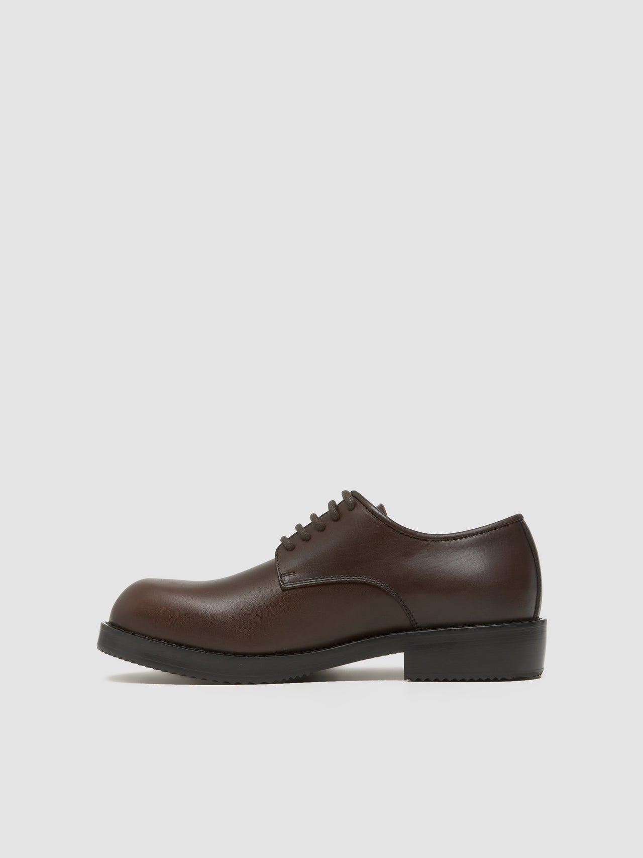 Leather Derby Shoes in Dark Brown
