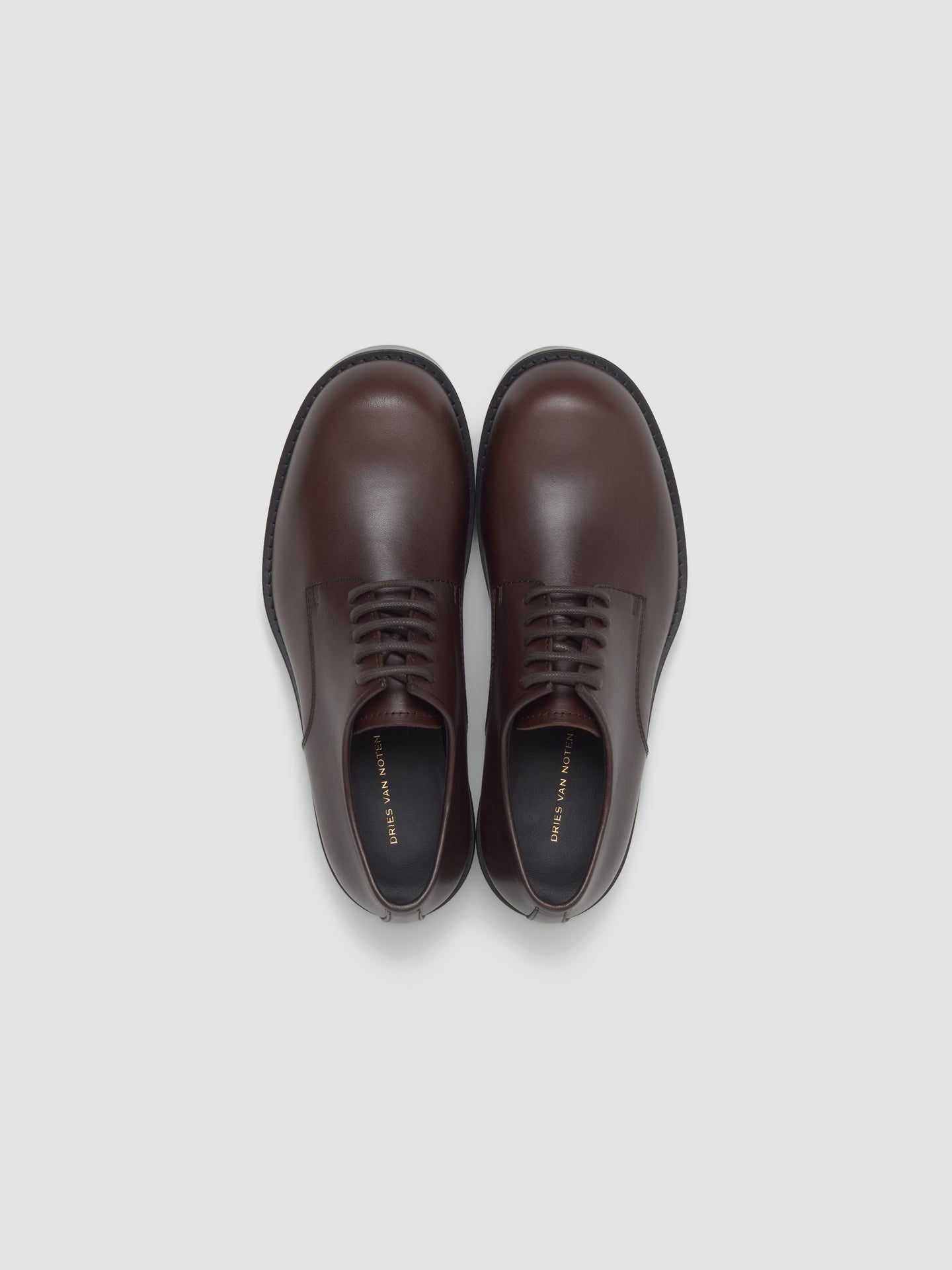 Leather Derby Shoes in Dark Brown