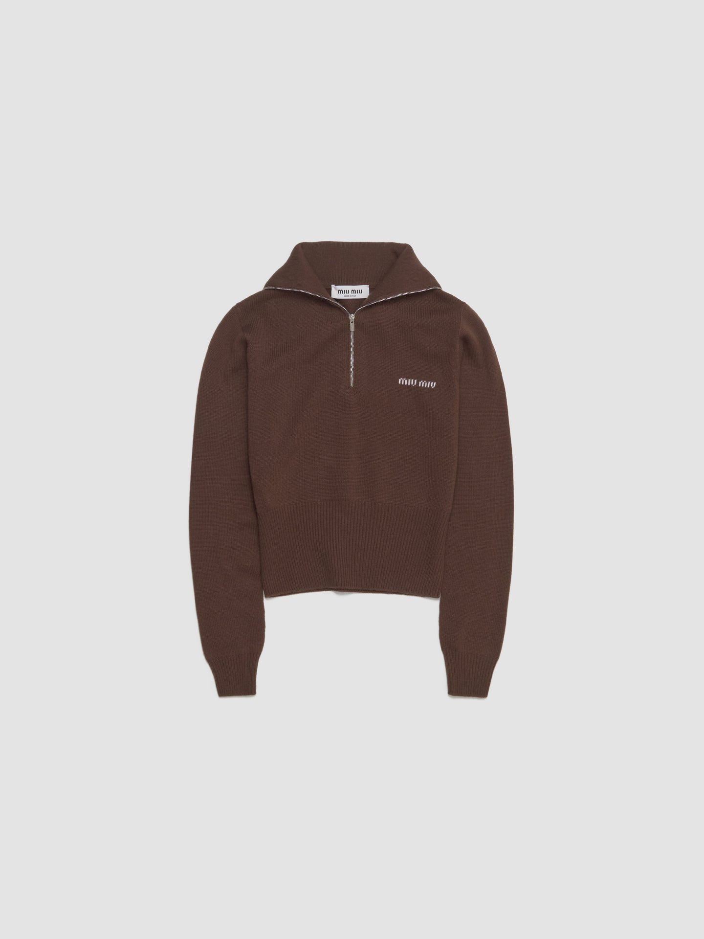Cashmere Half-Zip Sweater in Cocoa
