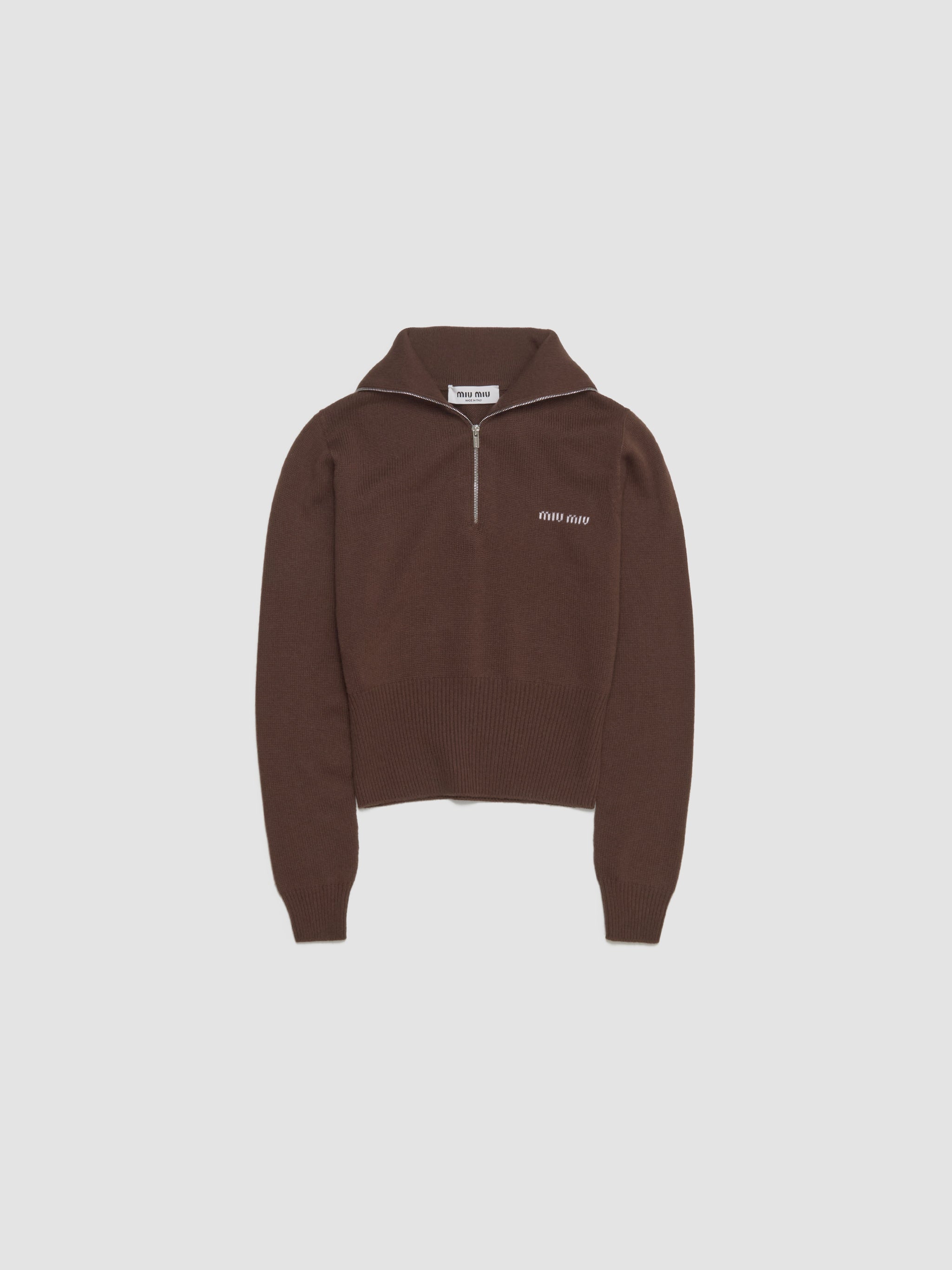Cashmere Half-Zip Sweater in Cocoa