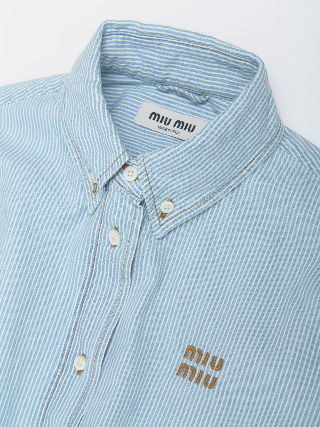 Striped Chambray Shirt in Sapphire Blue