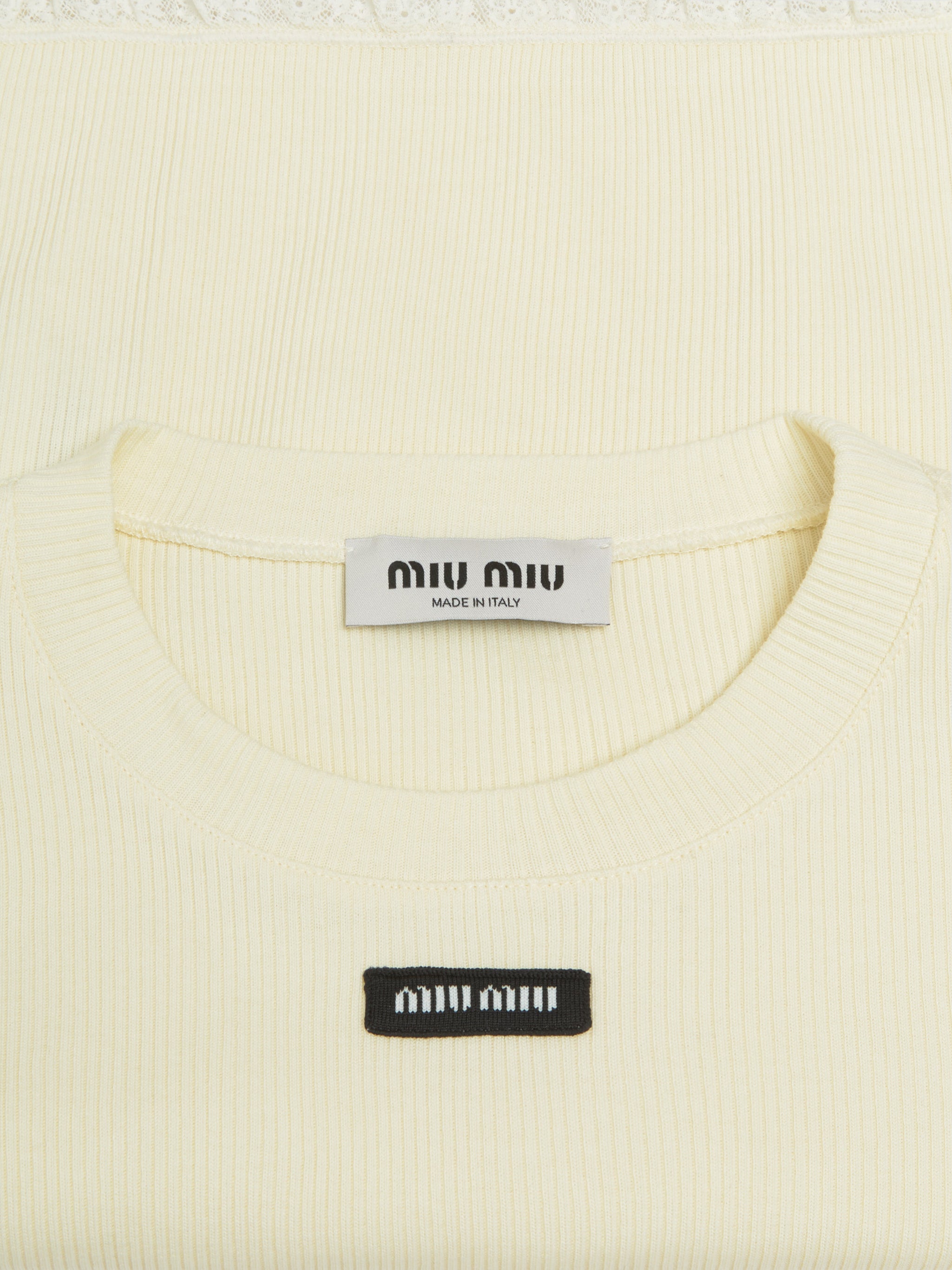 Logo Motif T-Shirt in Ivory