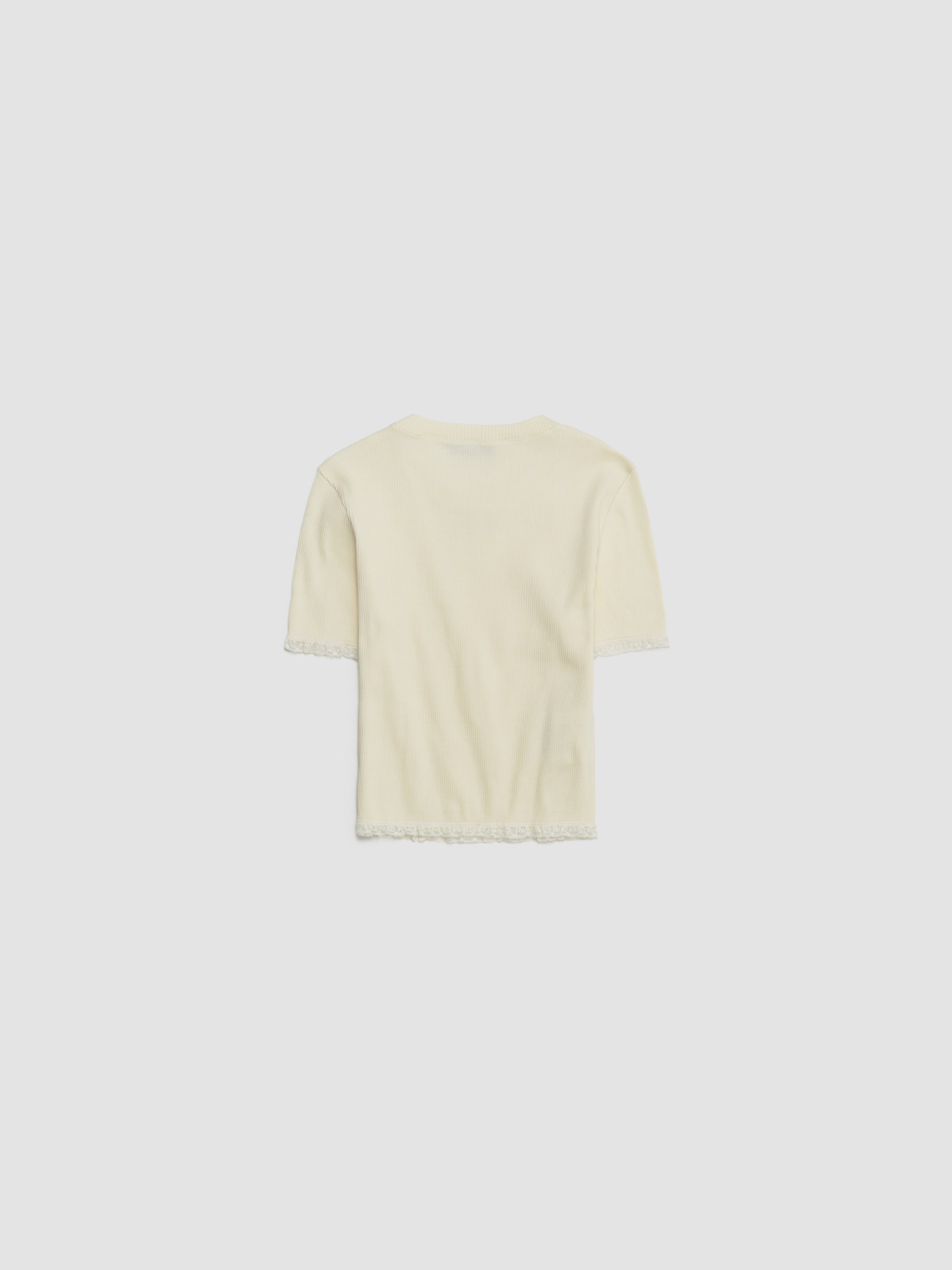 Logo Motif T-Shirt in Ivory