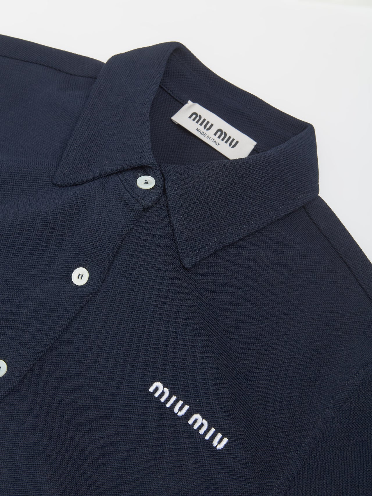 Cotton Piqué Shirt in Blue