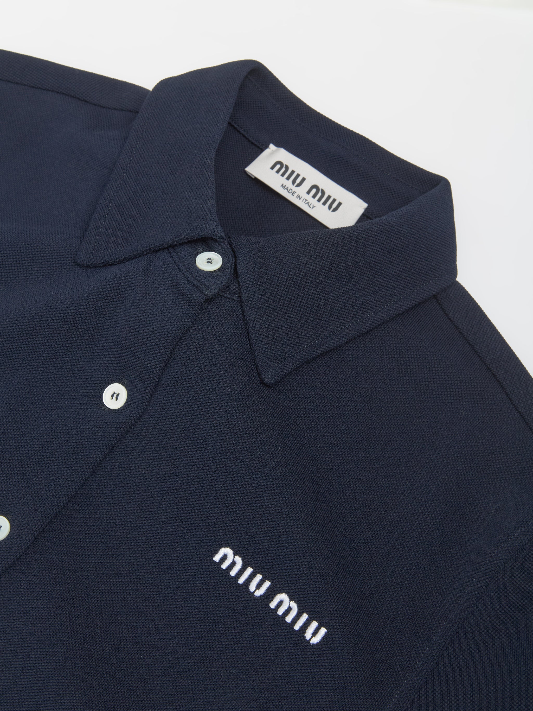 Cotton Piqué Shirt in Blue