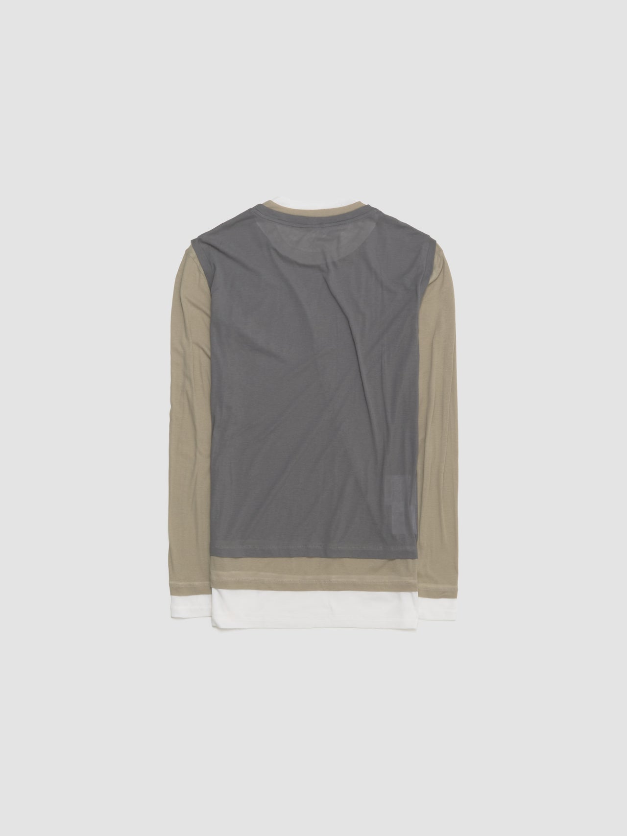 Multi Layer Jersey Dress in Lead Grey in Pumice & Lead Grey