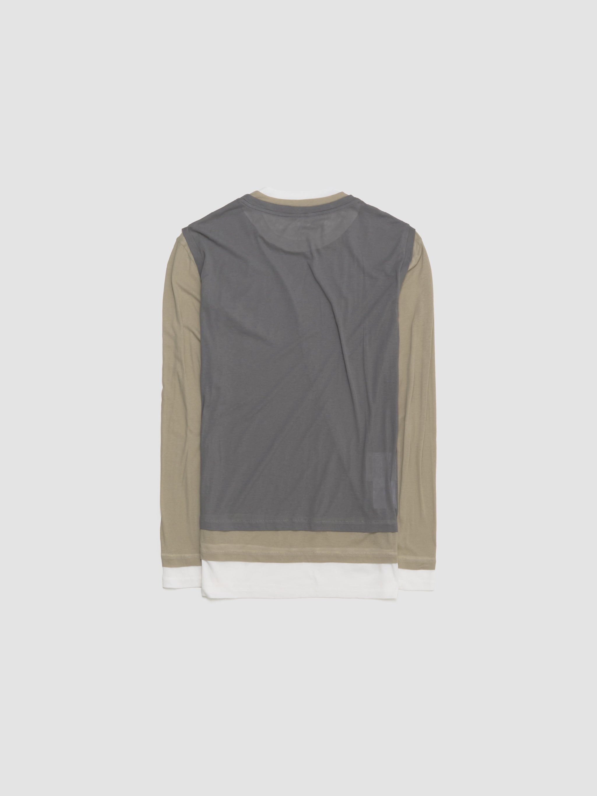 Multi Layer Jersey Dress in Lead Grey in Pumice & Lead Grey