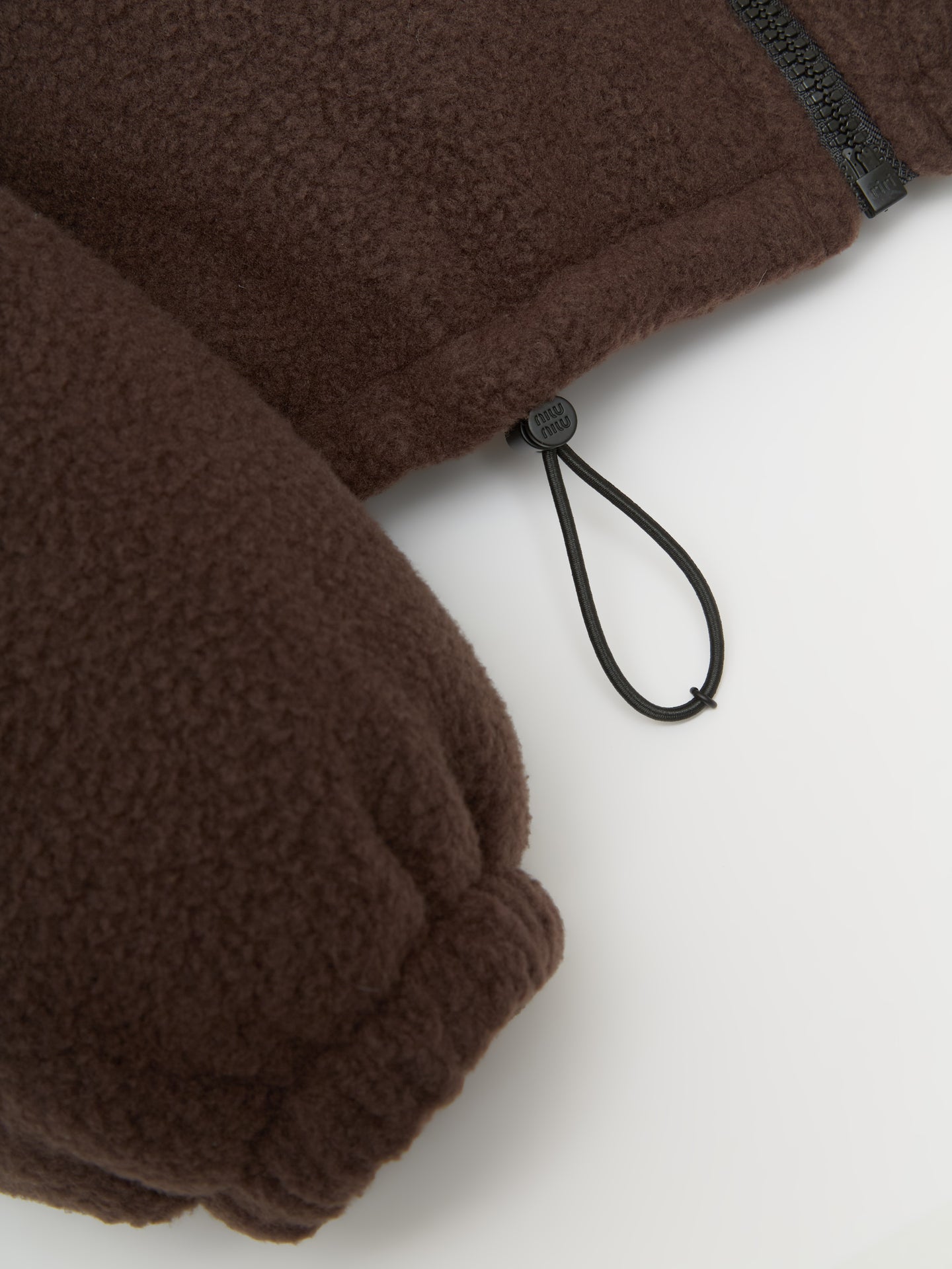 Fleece Down Jacket in Ebony