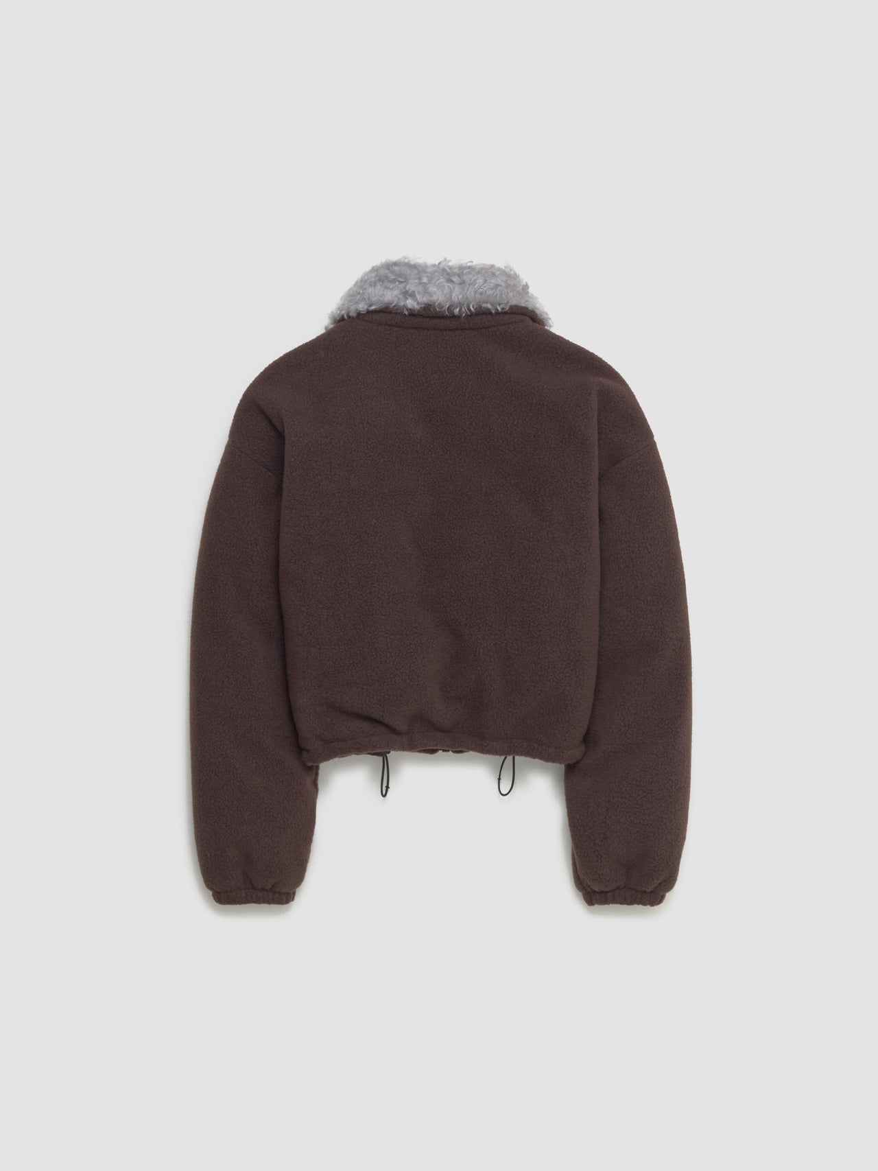Fleece Down Jacket in Ebony
