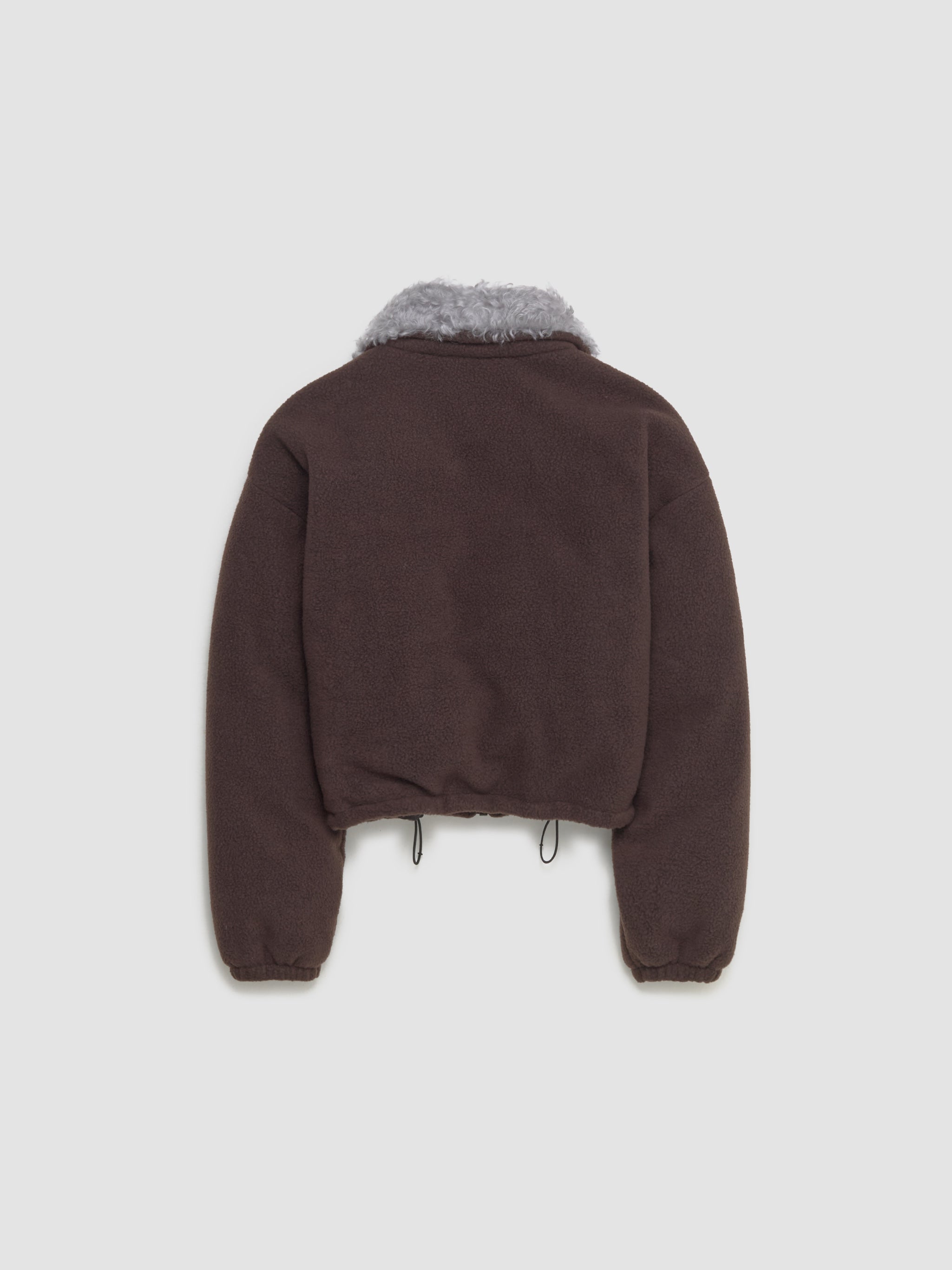Fleece Down Jacket in Ebony