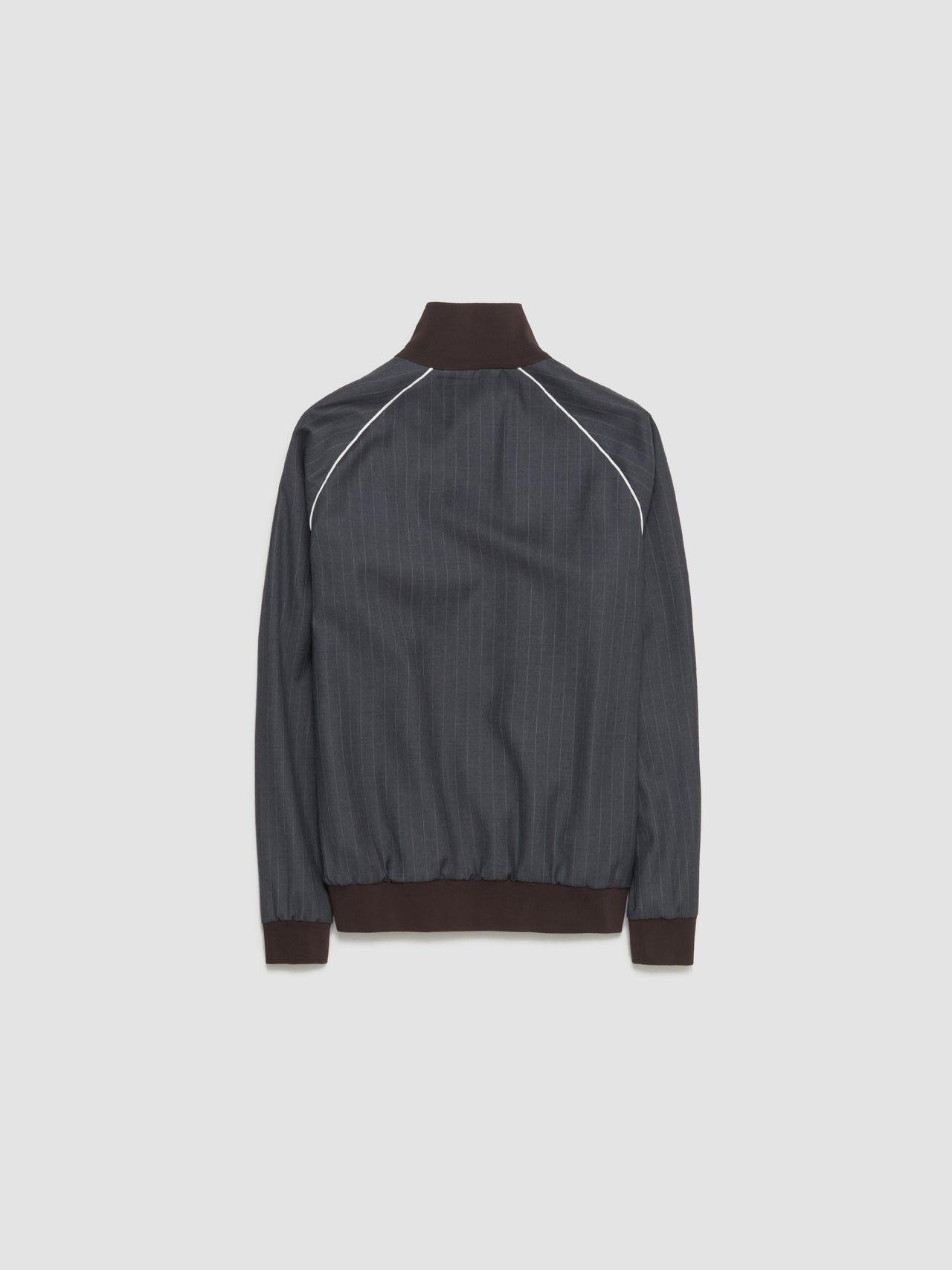 Blouson Jacket with Zip and Pinstripes in Slate Grey