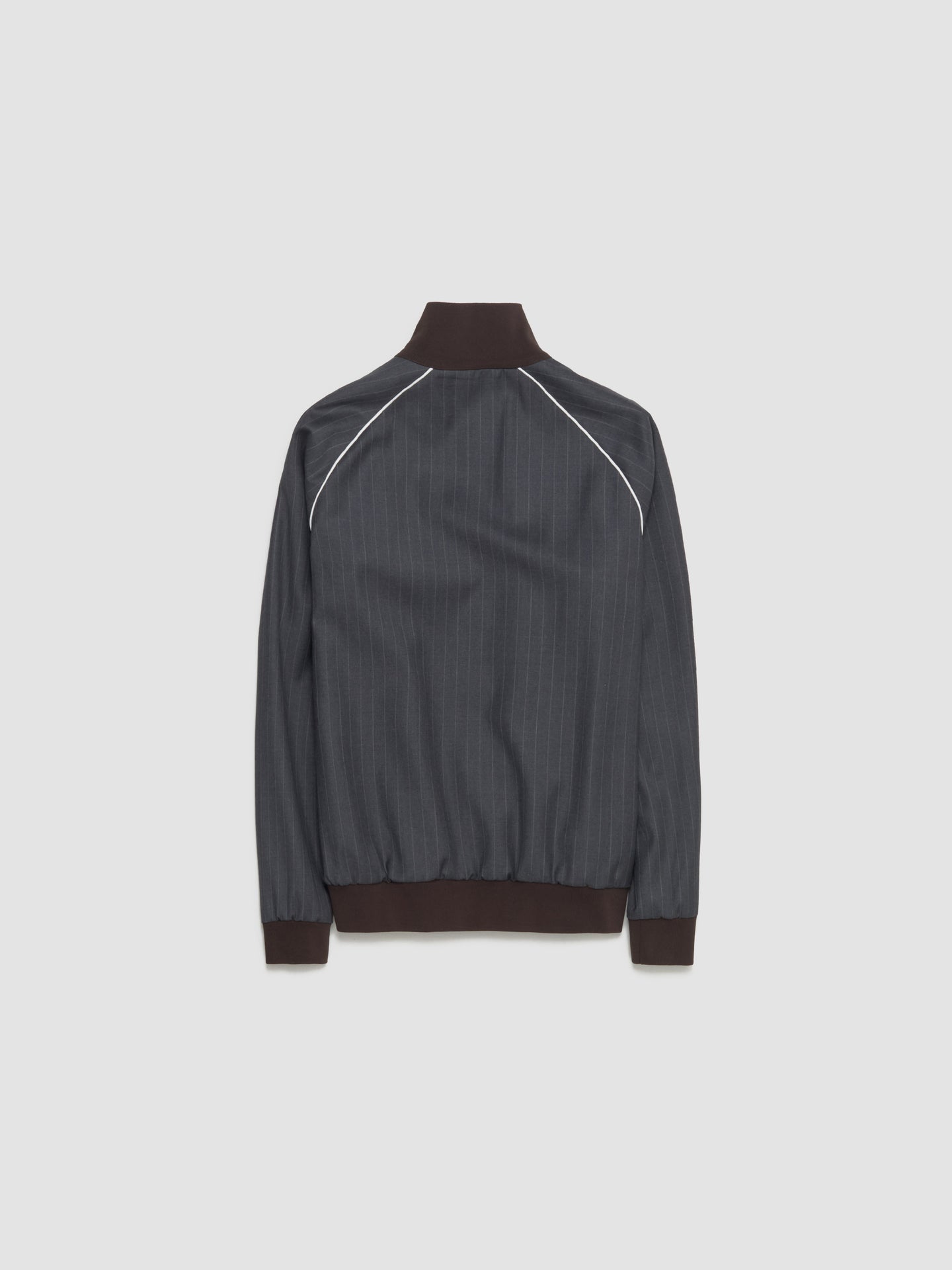 Blouson Jacket with Zip and Pinstripes in Slate Grey