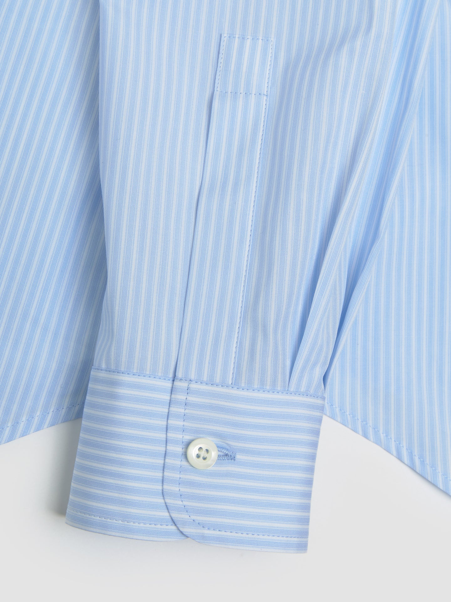 Striped Poplin Shirt in Sky Blue