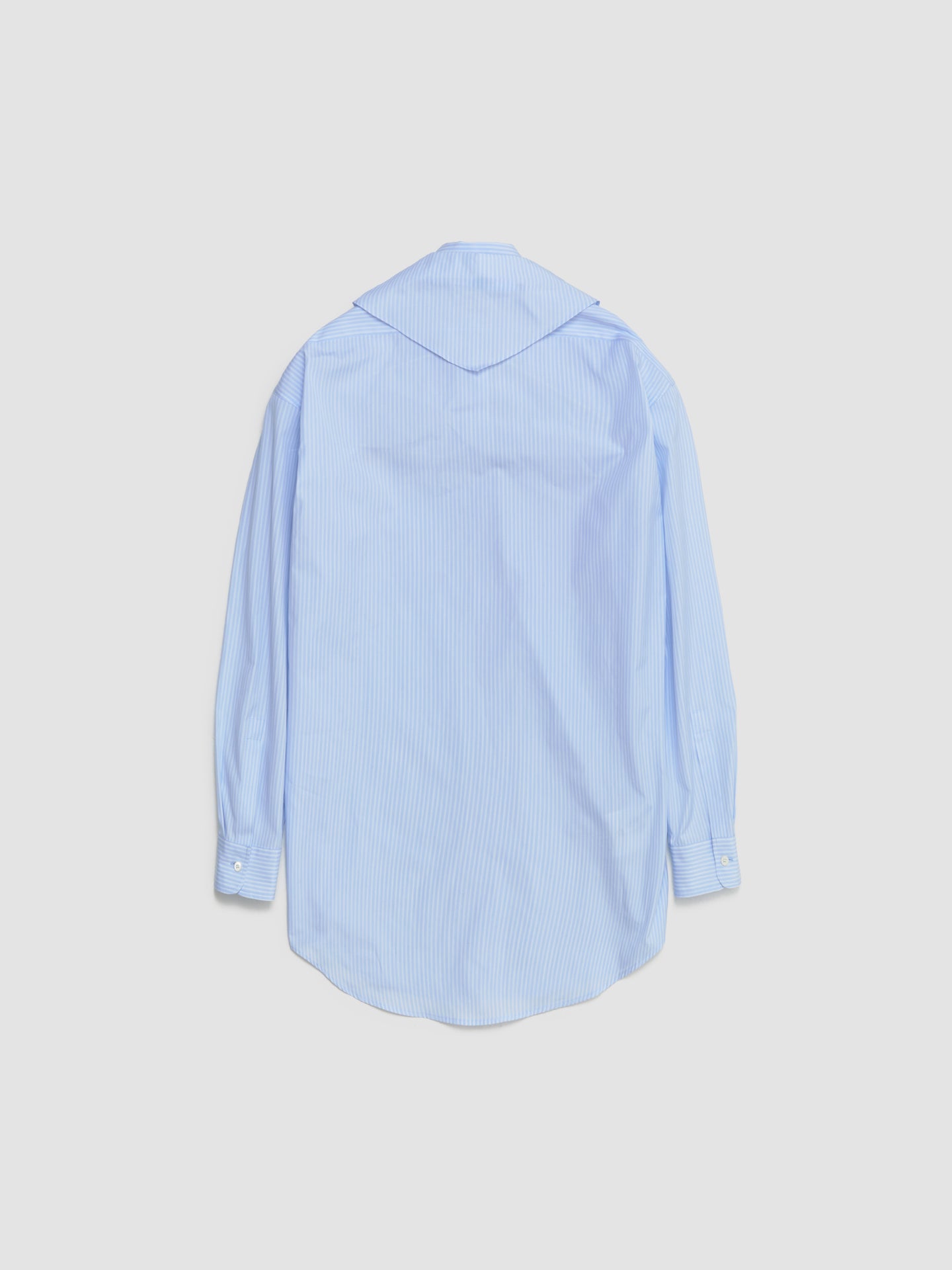 Striped Poplin Shirt in Sky Blue