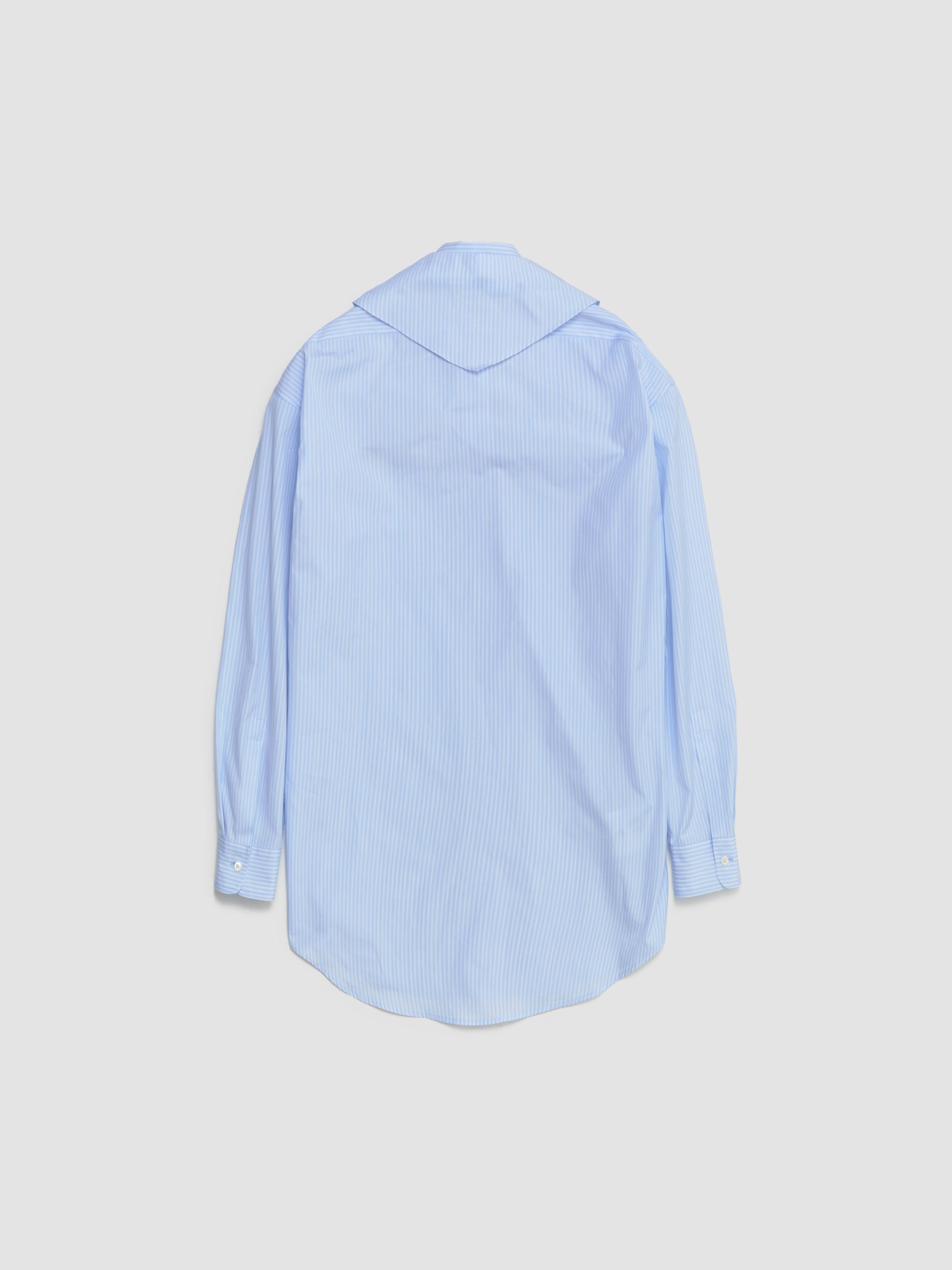 Striped Poplin Shirt in Sky Blue