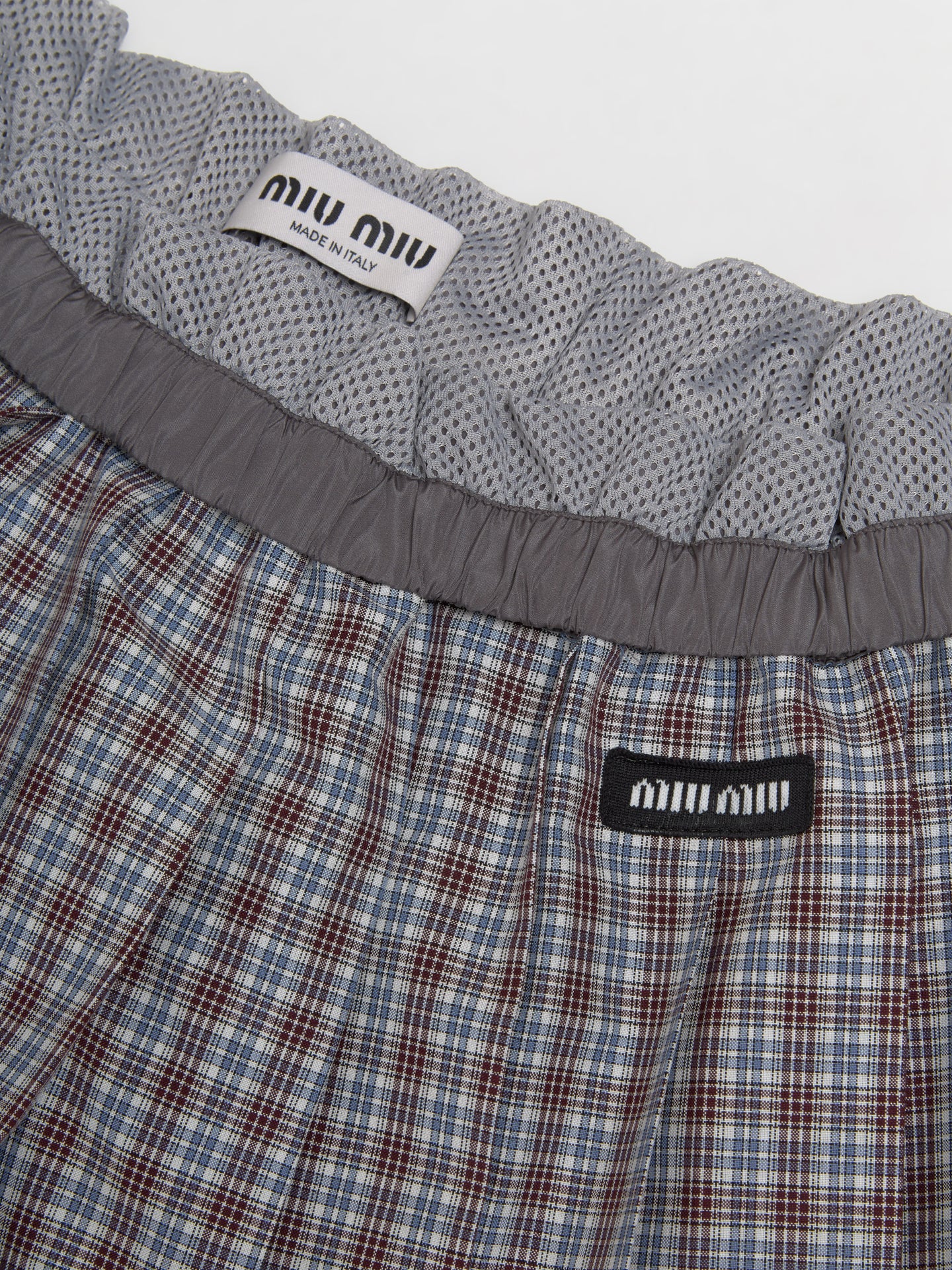Checked Pleated Skirt in Aviator Blue & Burgundy Red