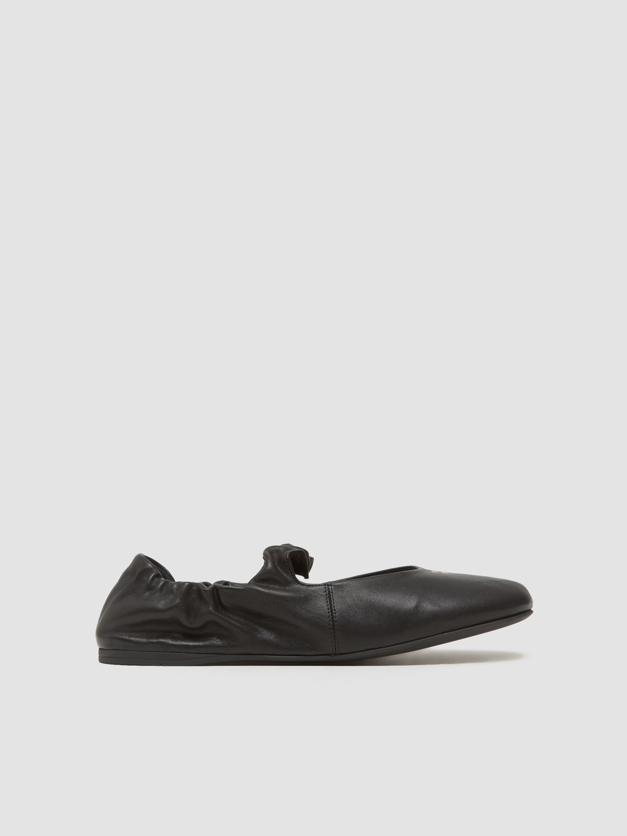 Ruches Nappa Leather Ballerinas in Black