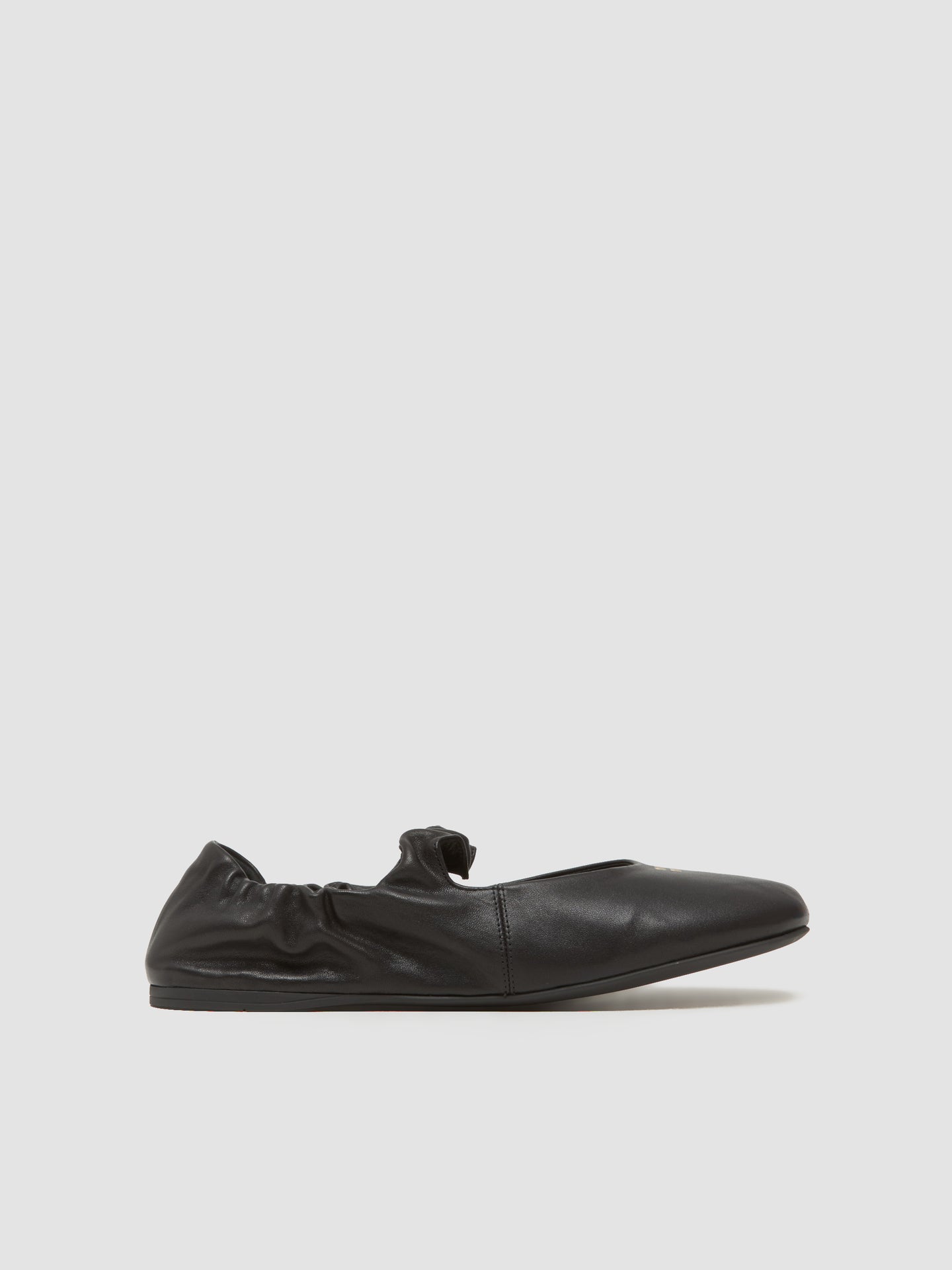 Ruches Nappa Leather Ballerinas in Black