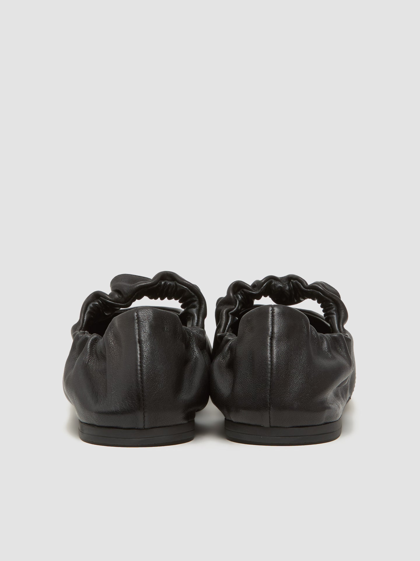 Ruches Nappa Leather Ballerinas in Black