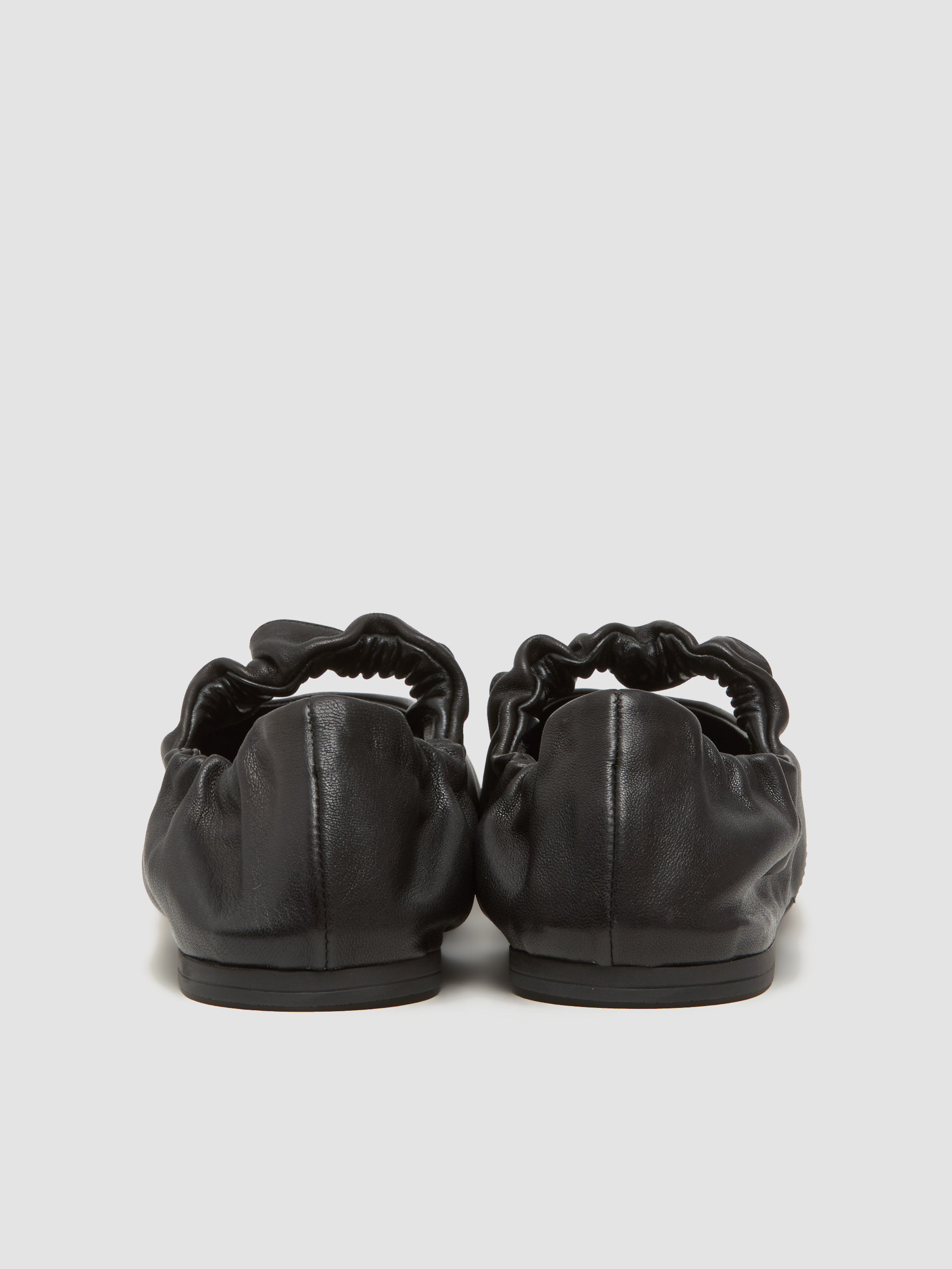 Ruches Nappa Leather Ballerinas in Black