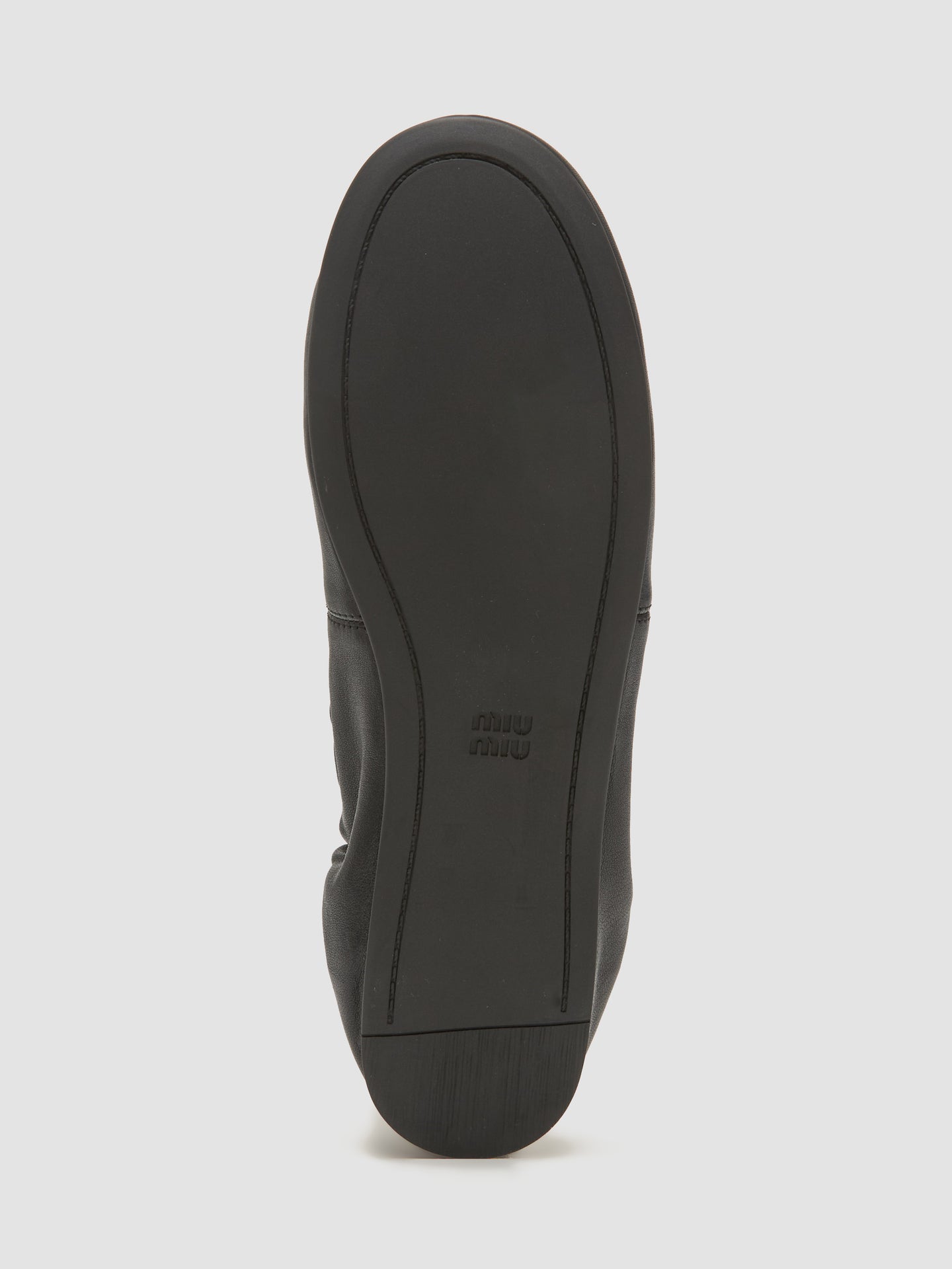 Ruches Nappa Leather Ballerinas in Black