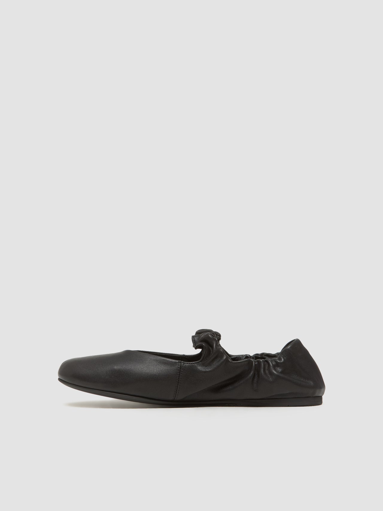 Ruches Nappa Leather Ballerinas in Black