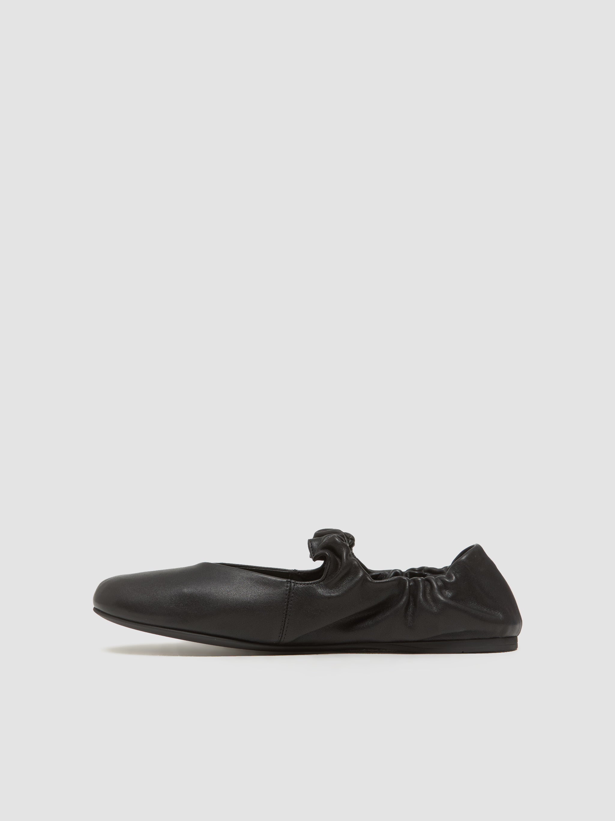 Ruches Nappa Leather Ballerinas in Black