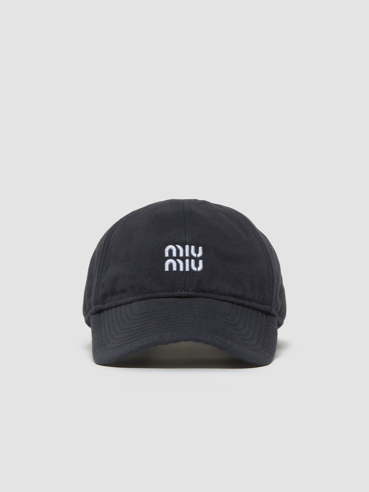 Denim Baseball Cap in Blue & Red