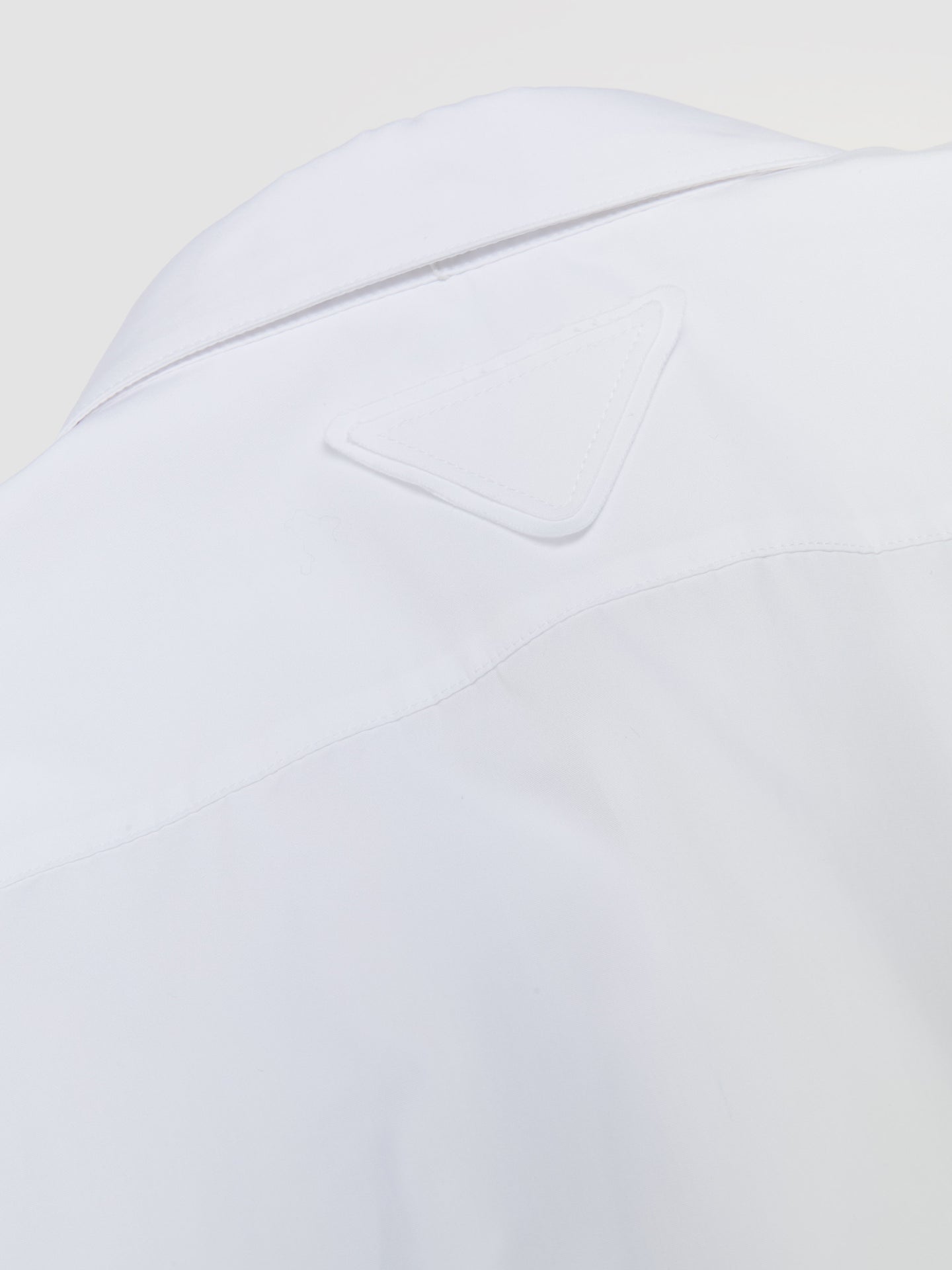 Cropped Cotton Shirt with Bow Detail in White