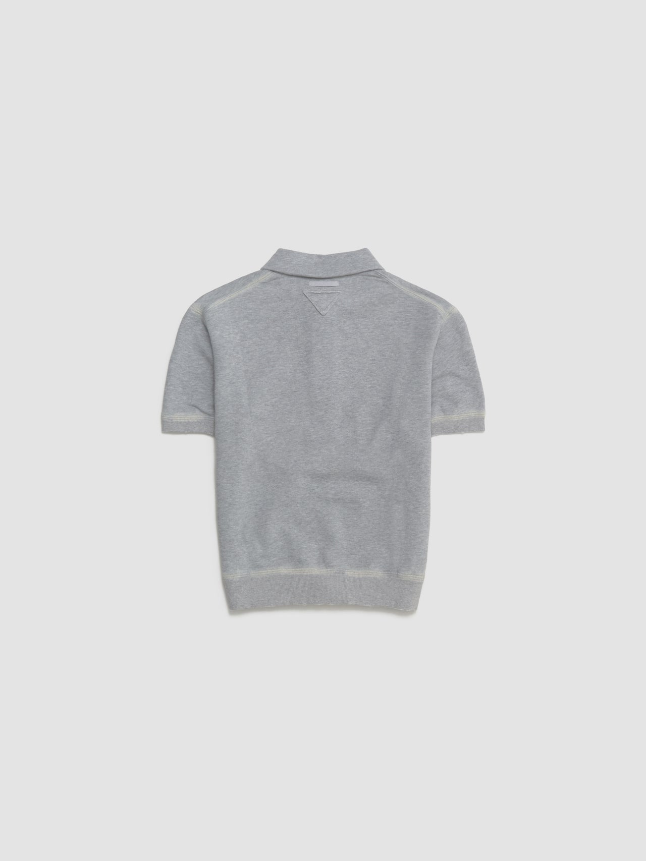 Cotton Polo Shirt in Grey Melange