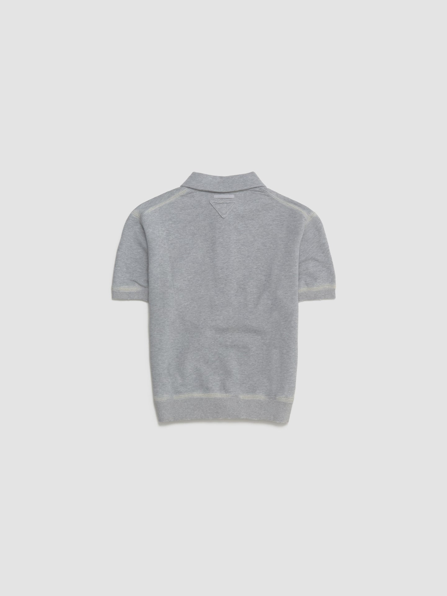Cotton Polo Shirt in Grey Melange