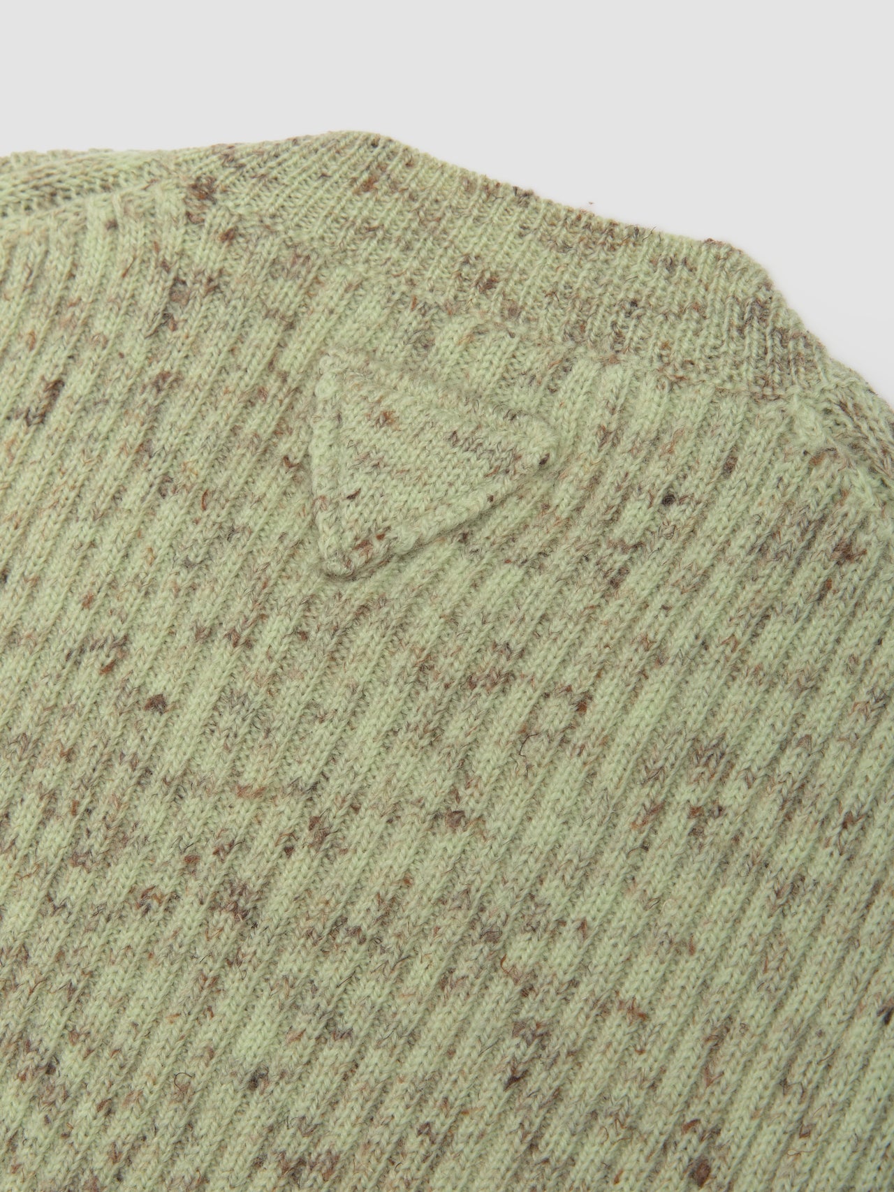 Wool Blend Short Sleeve Sweater in Green