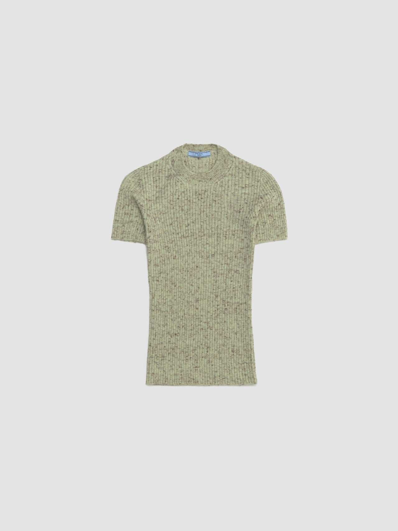 Wool Blend Short Sleeve Sweater in Green