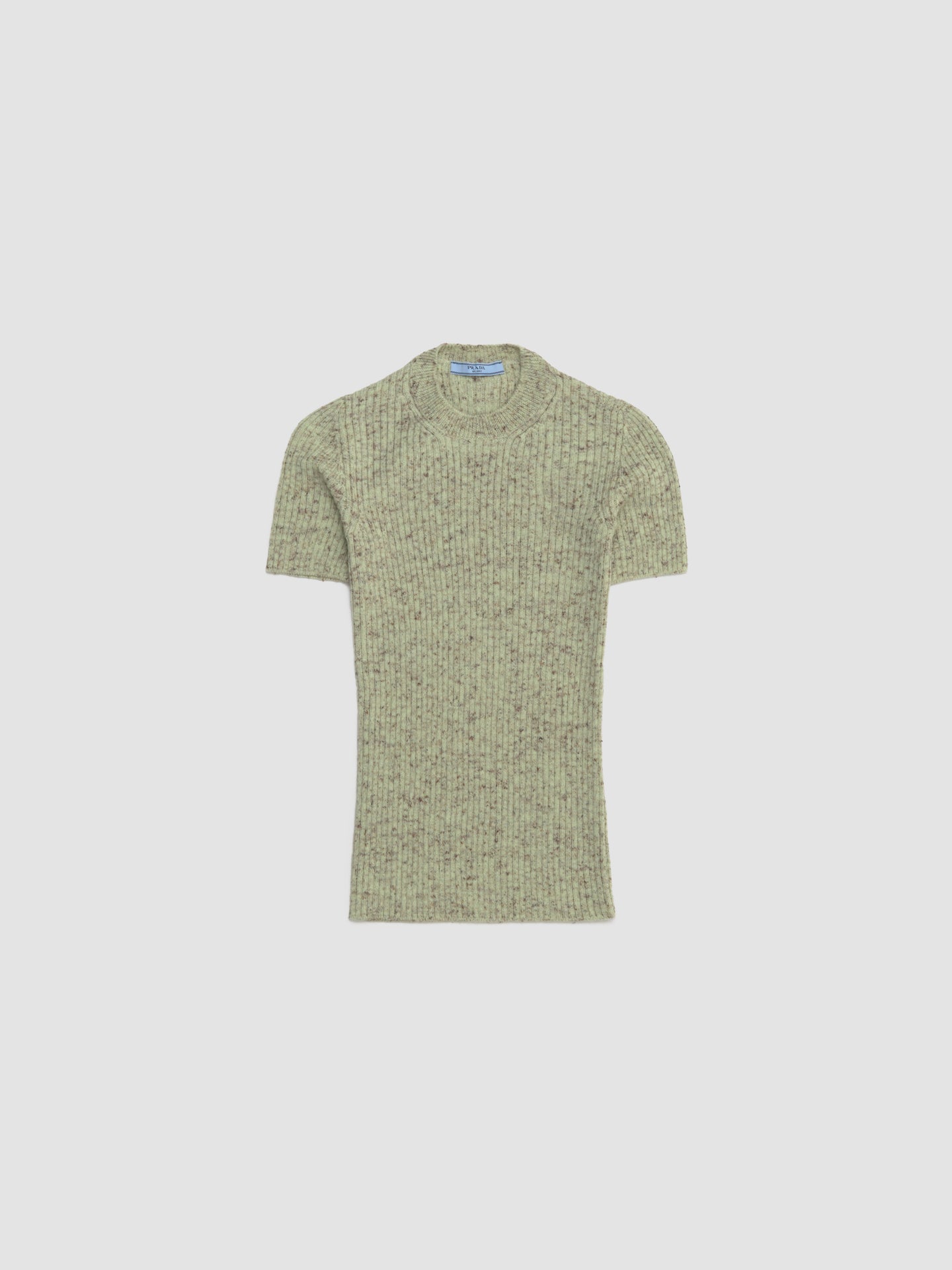 Wool Blend Short Sleeve Sweater in Green