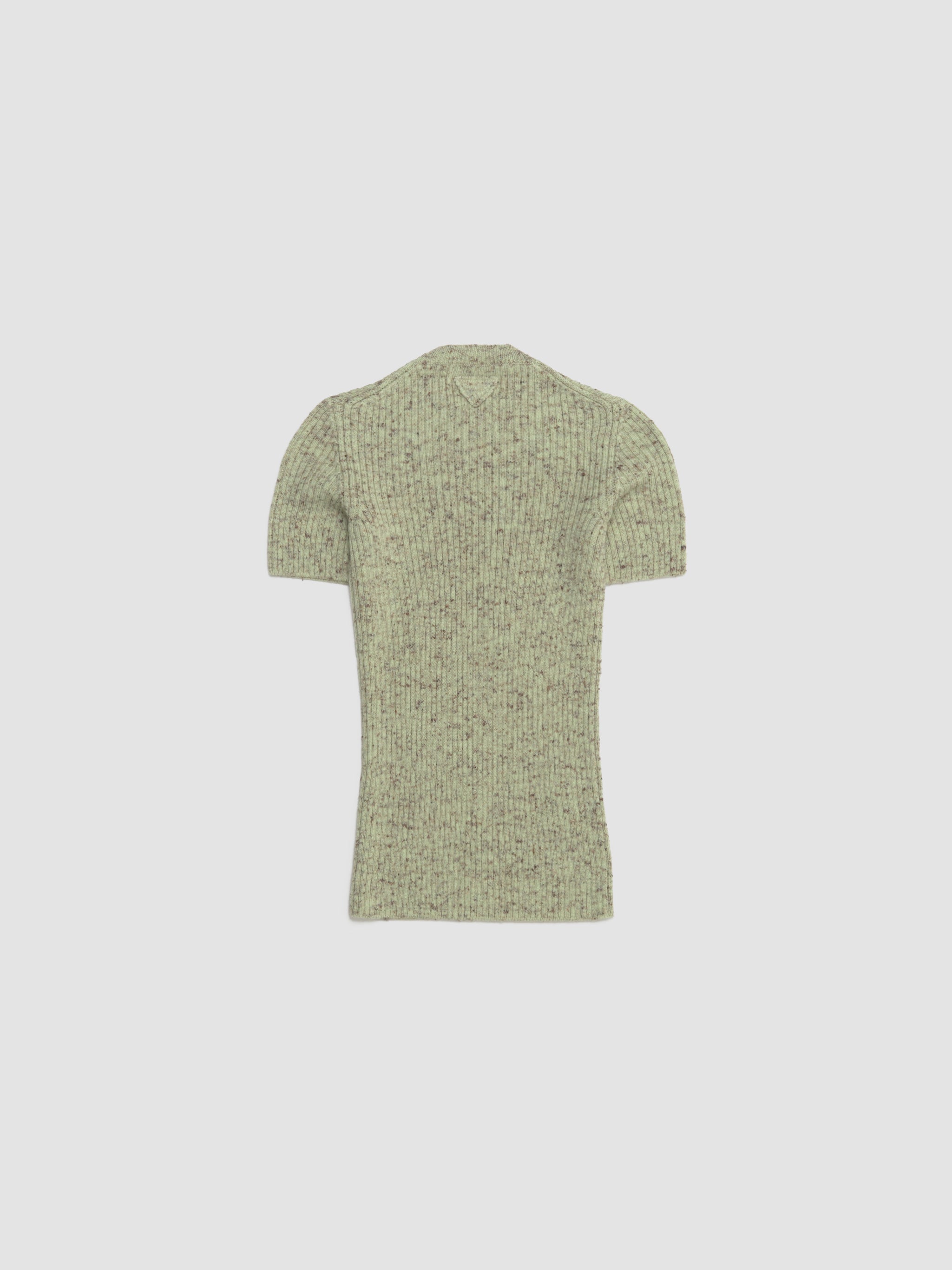 Wool Blend Short Sleeve Sweater in Green