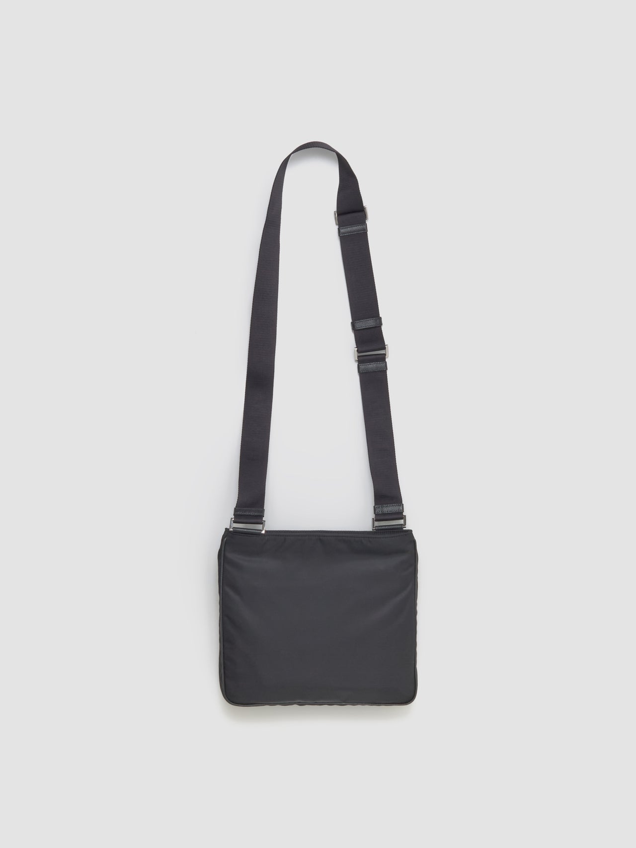 Re-Nylon and Saffiano Leather Shoulder Bag in Black