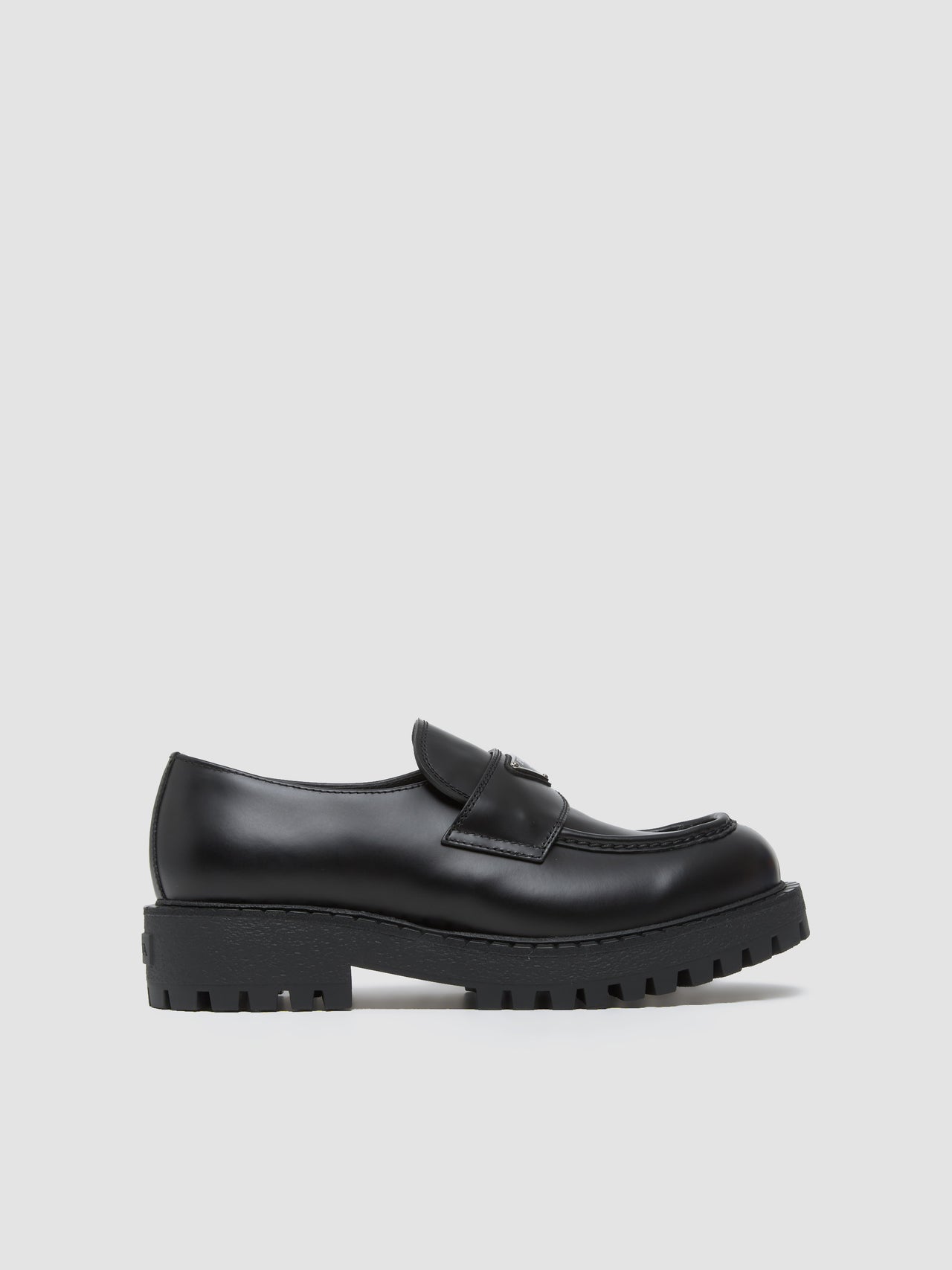 Men's Brushed Leather Loafers in Black