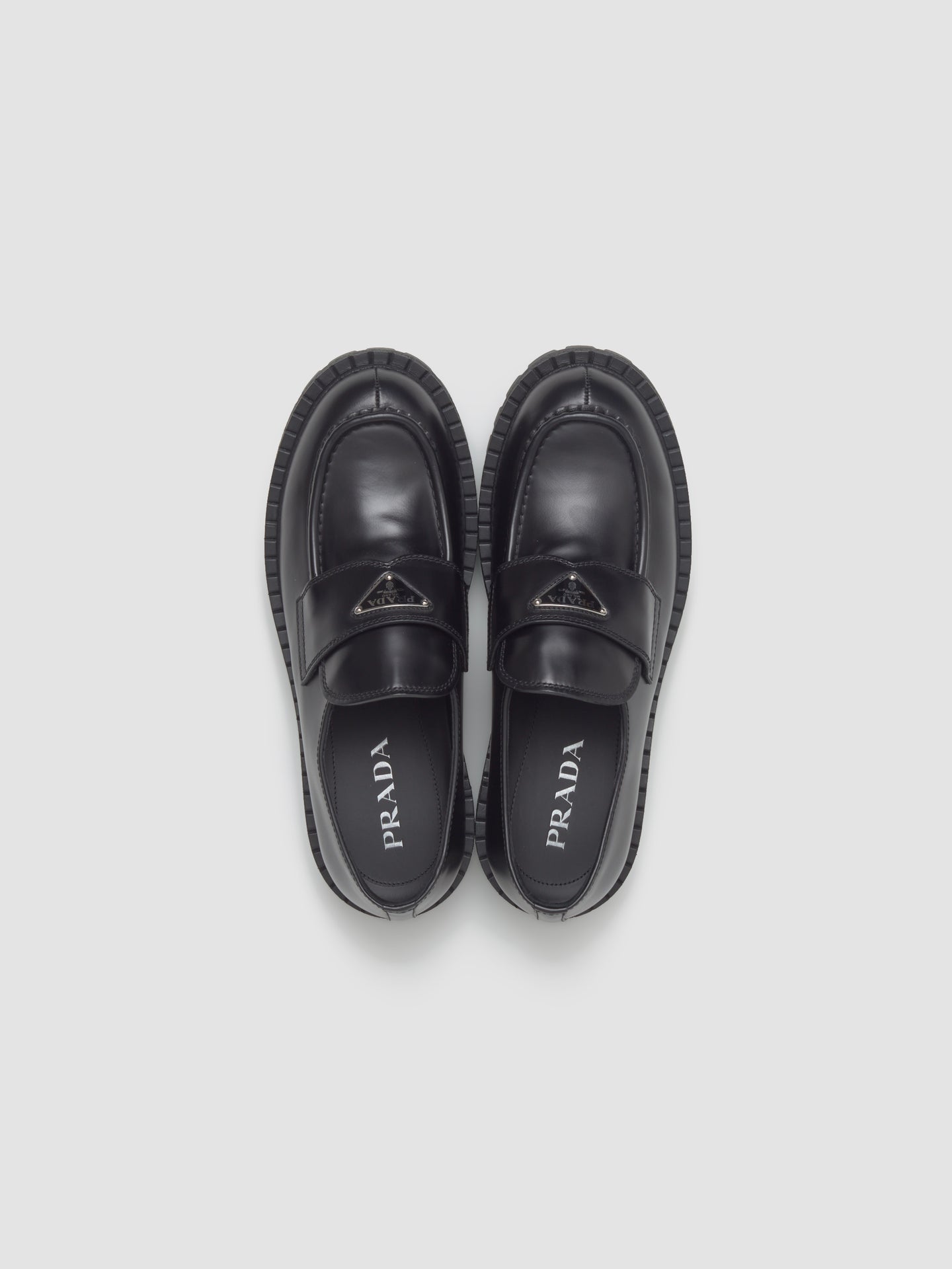 Men's Brushed Leather Loafers in Black
