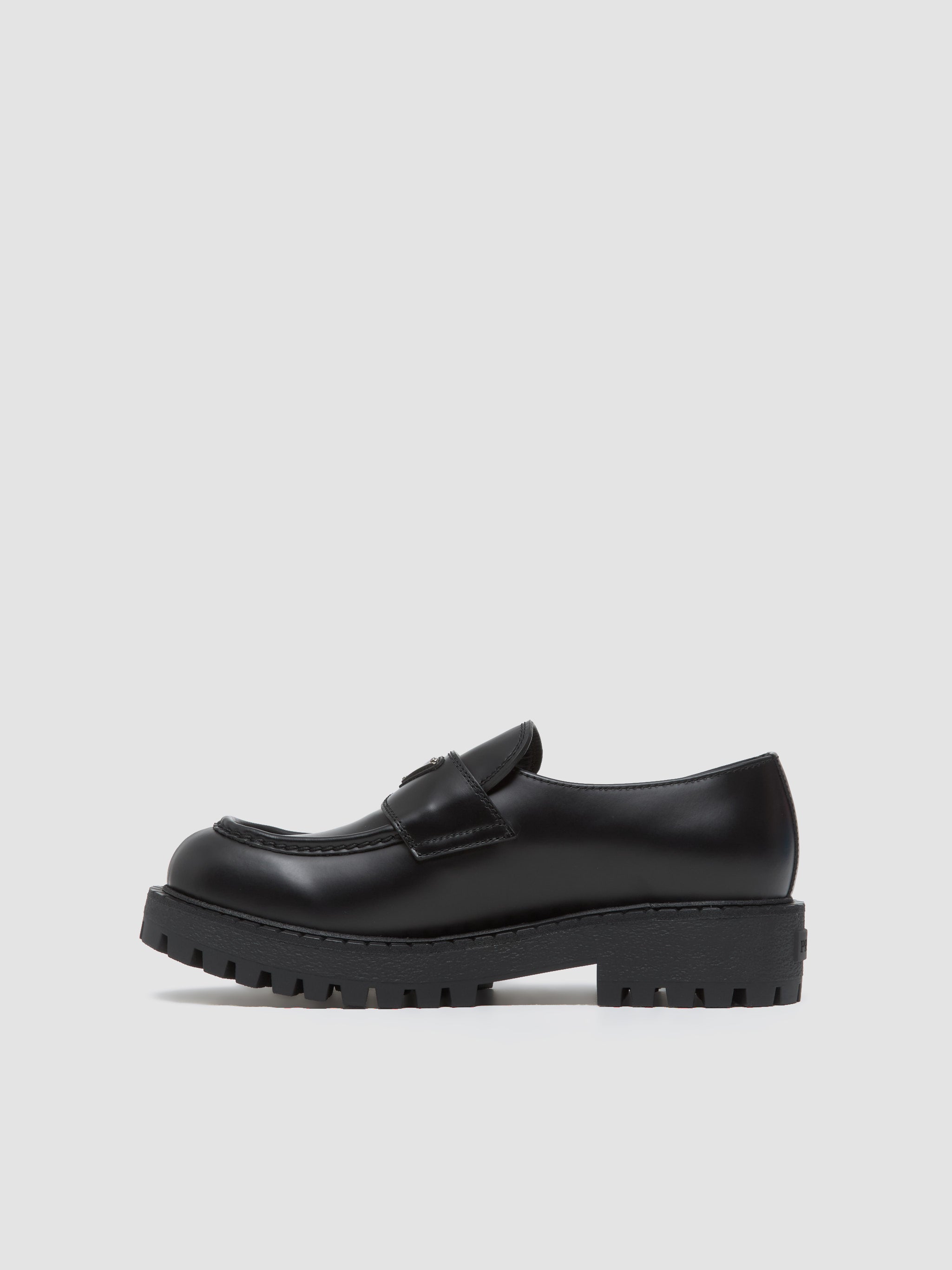 Men's Brushed Leather Loafers in Black