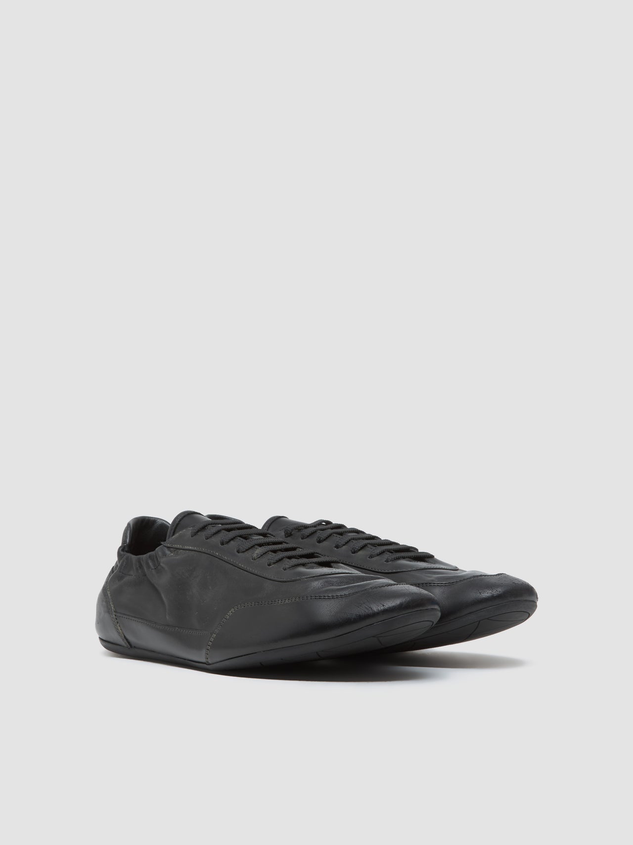 Leather Collapse Sneaker in Black